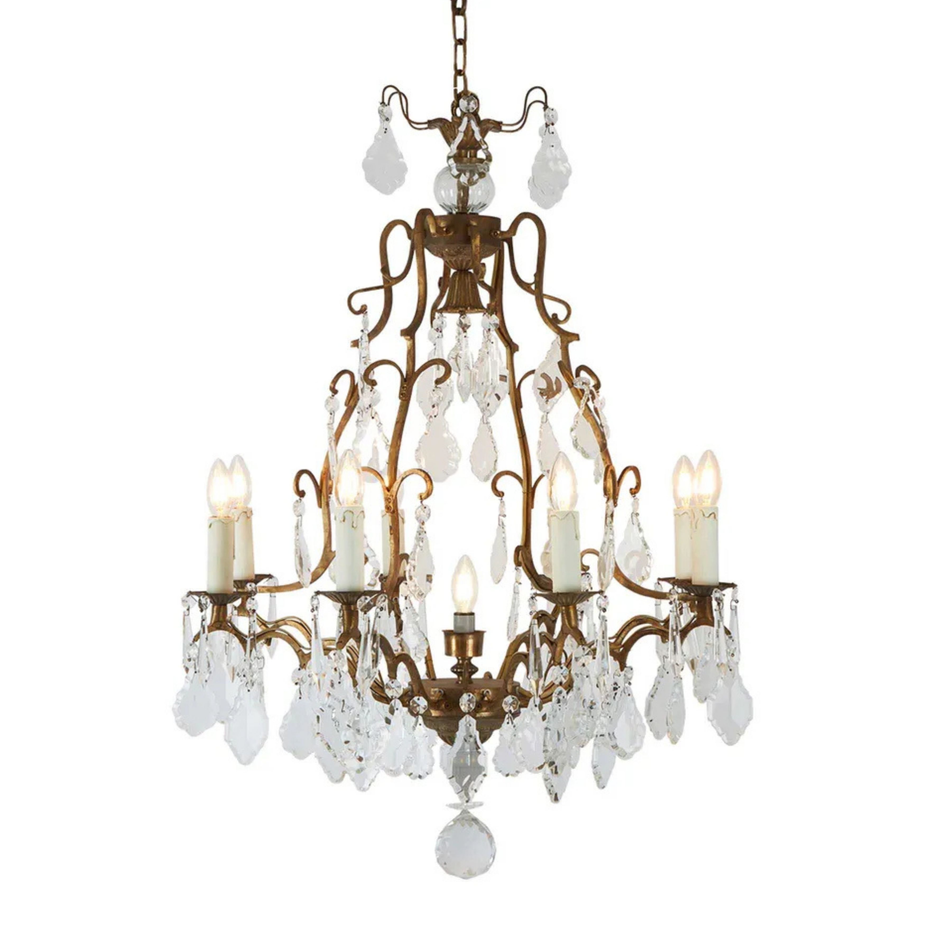 Linoges Bronze Crystal 8 Light Pendant Chandelier