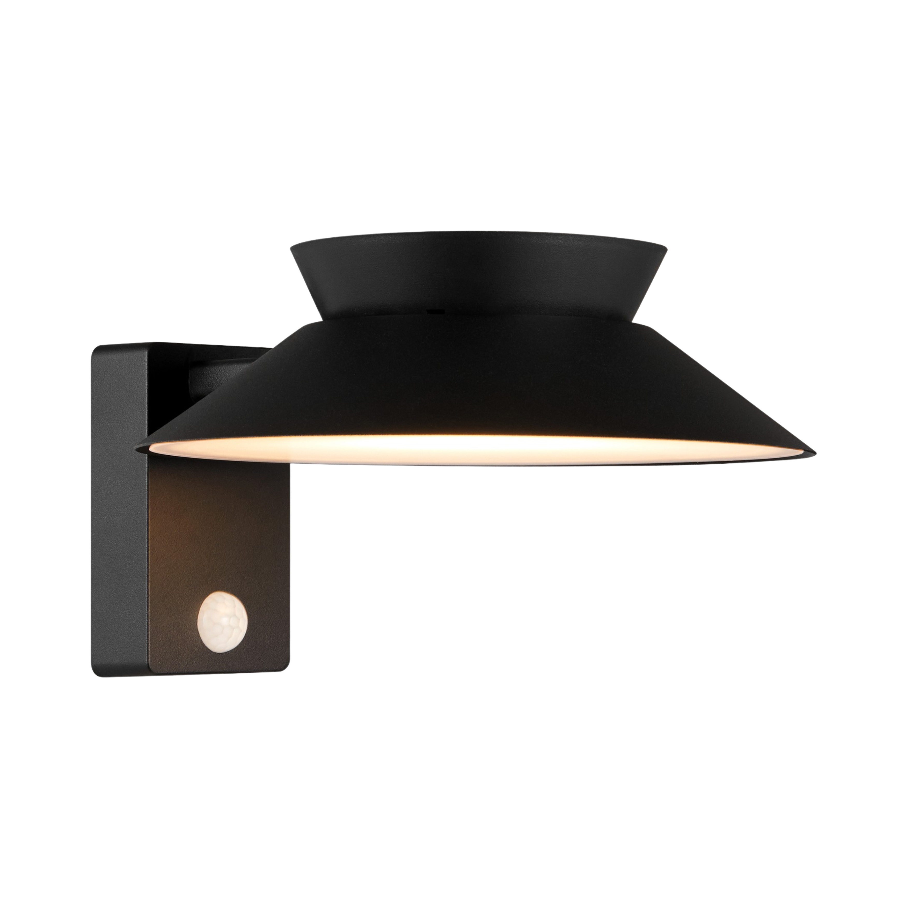 Justina IP44 Solar LED Wall Light with Sensor - Black