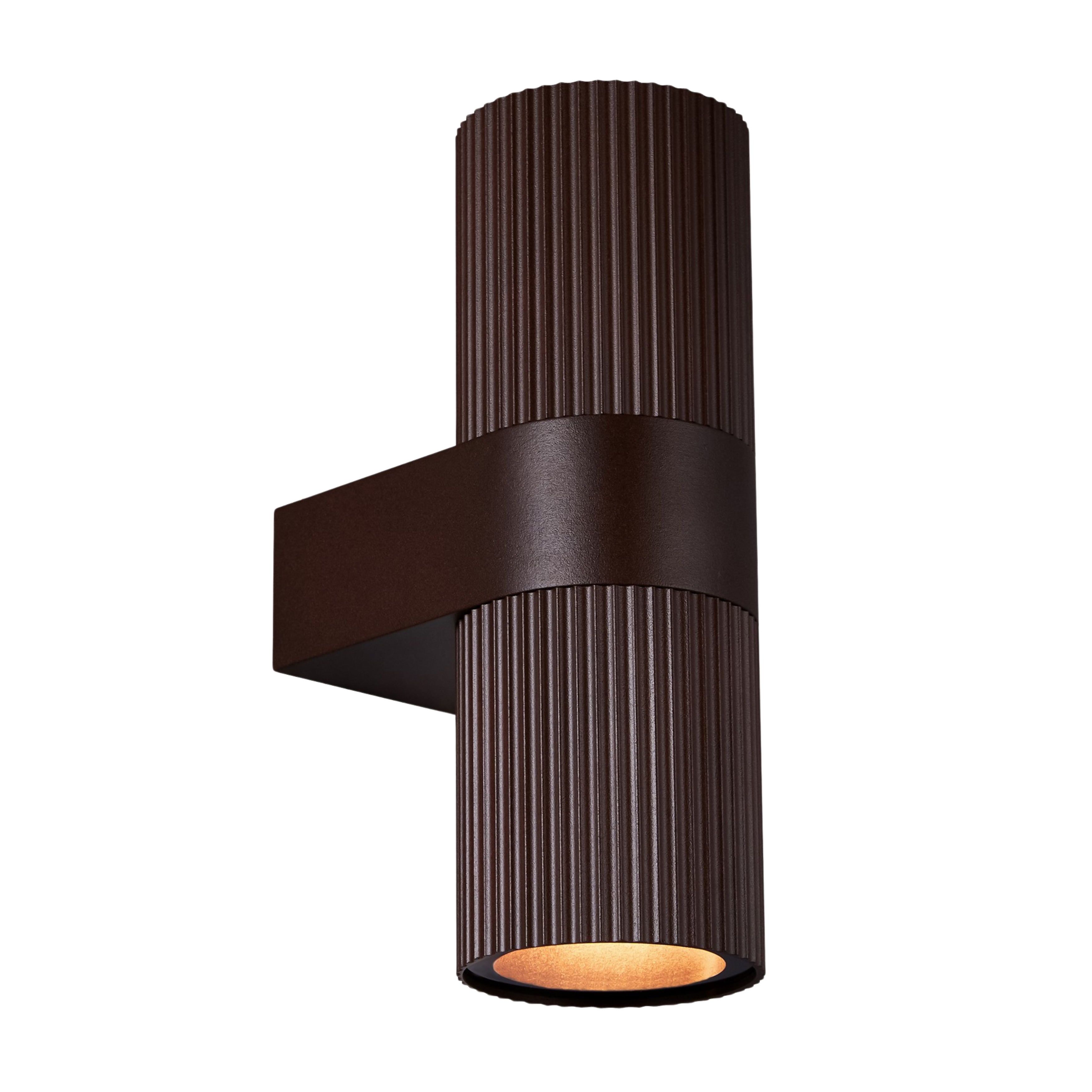 Kyklop IP54 Rippled Metal Wall Light - Rusty