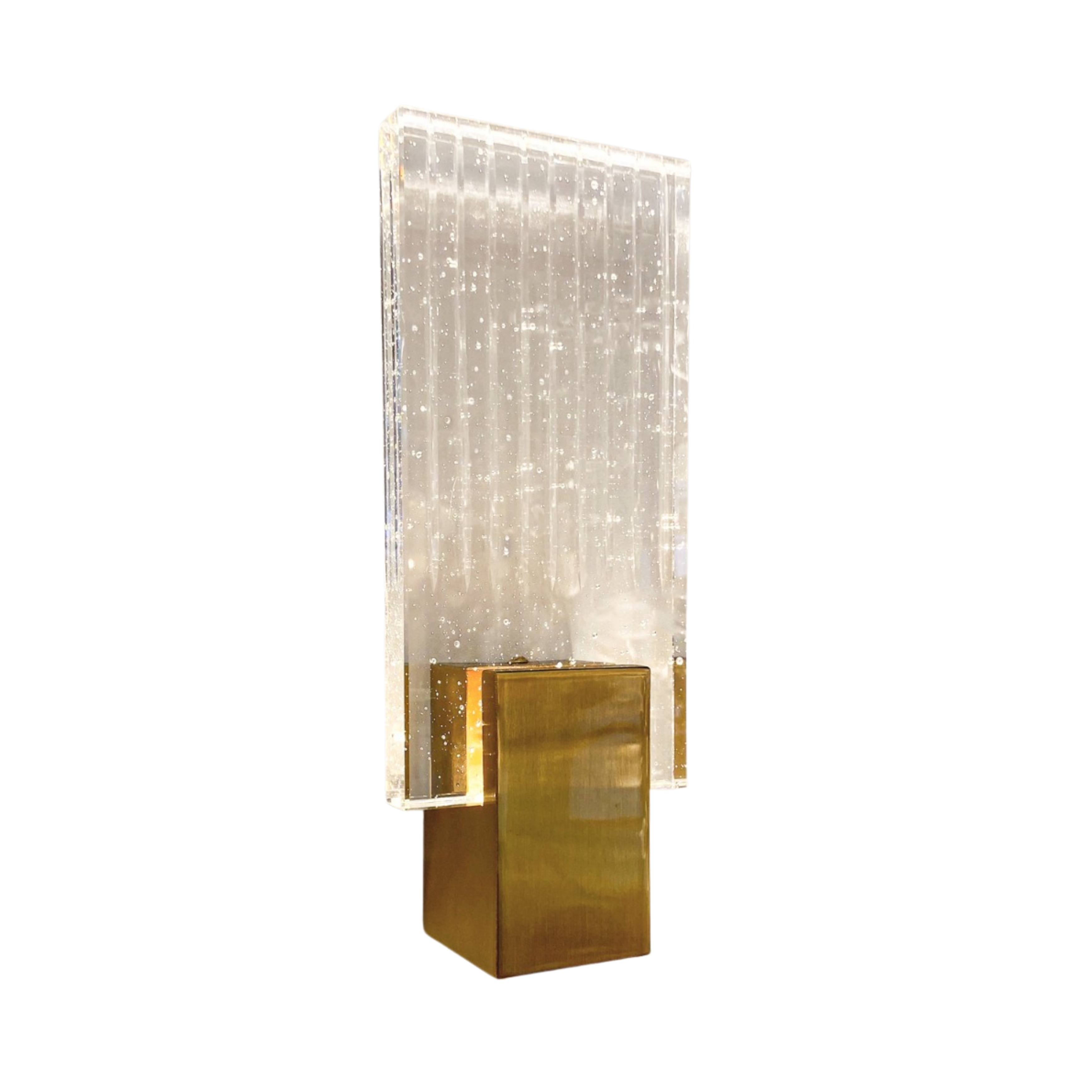 Fantasia Ribbed Clear Crystal Gold Wall Light