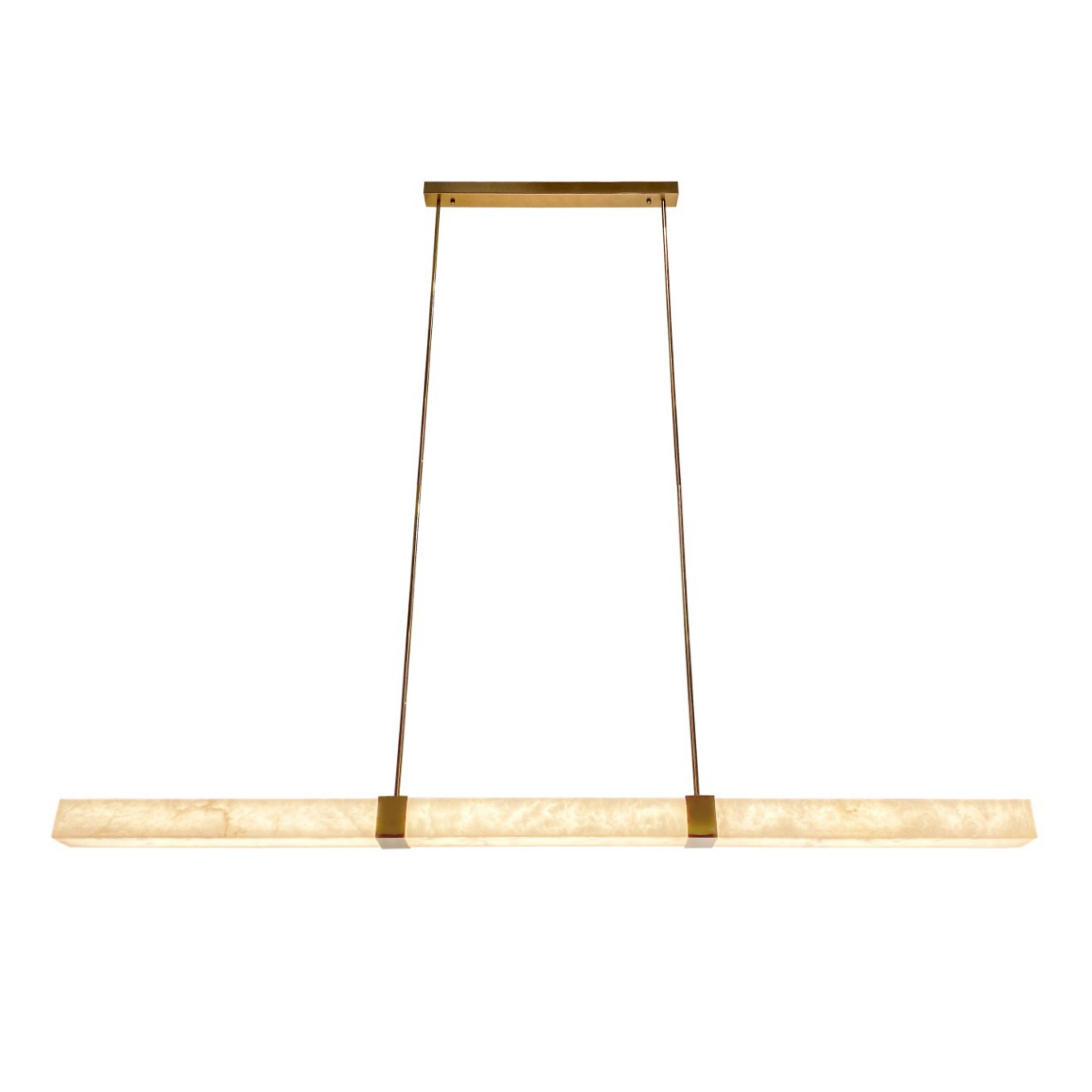Pauline Gold Horizontal Rectilinear Marble Pendant