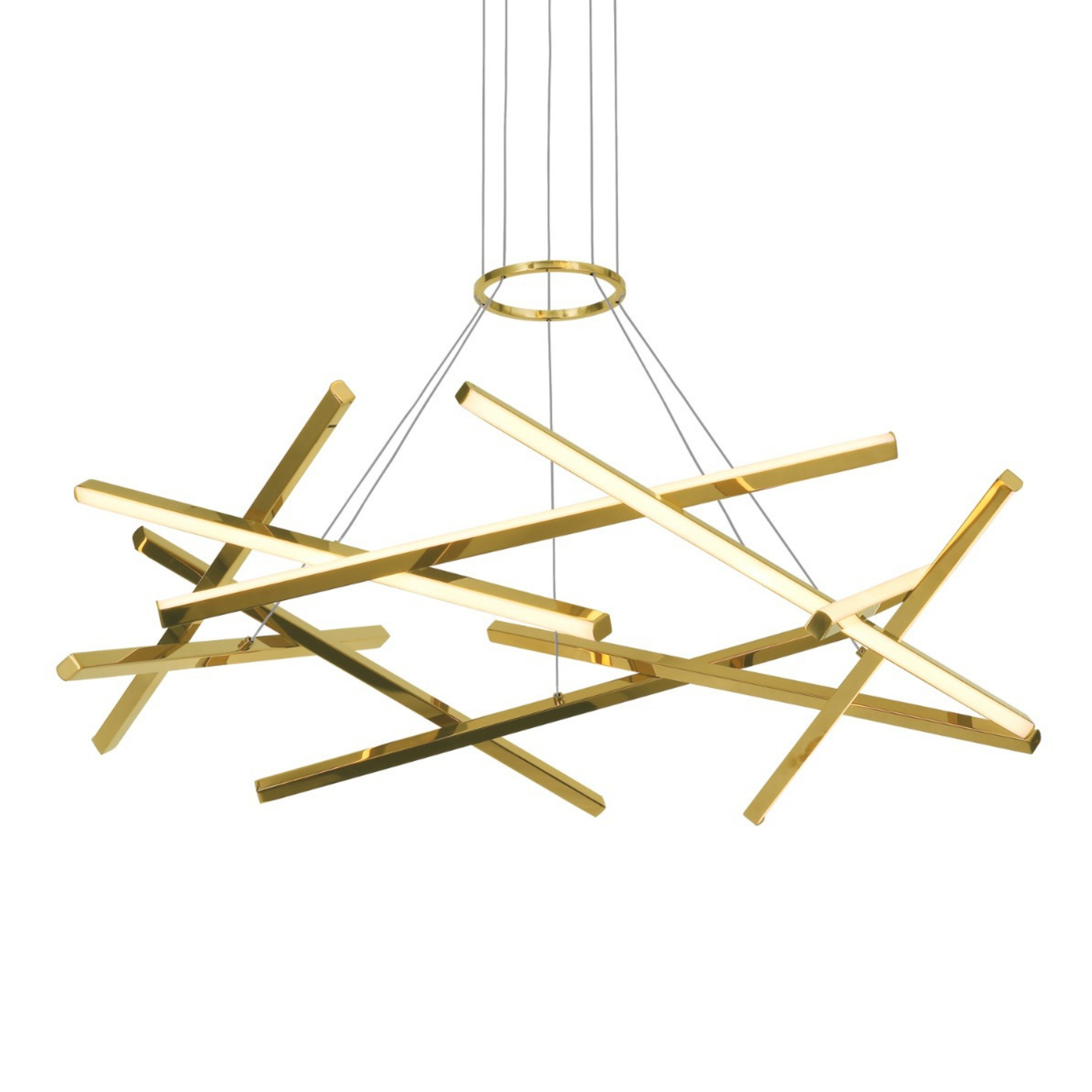 Sidna 8 Light Gold Multilinear LED Pendant Chandelier
