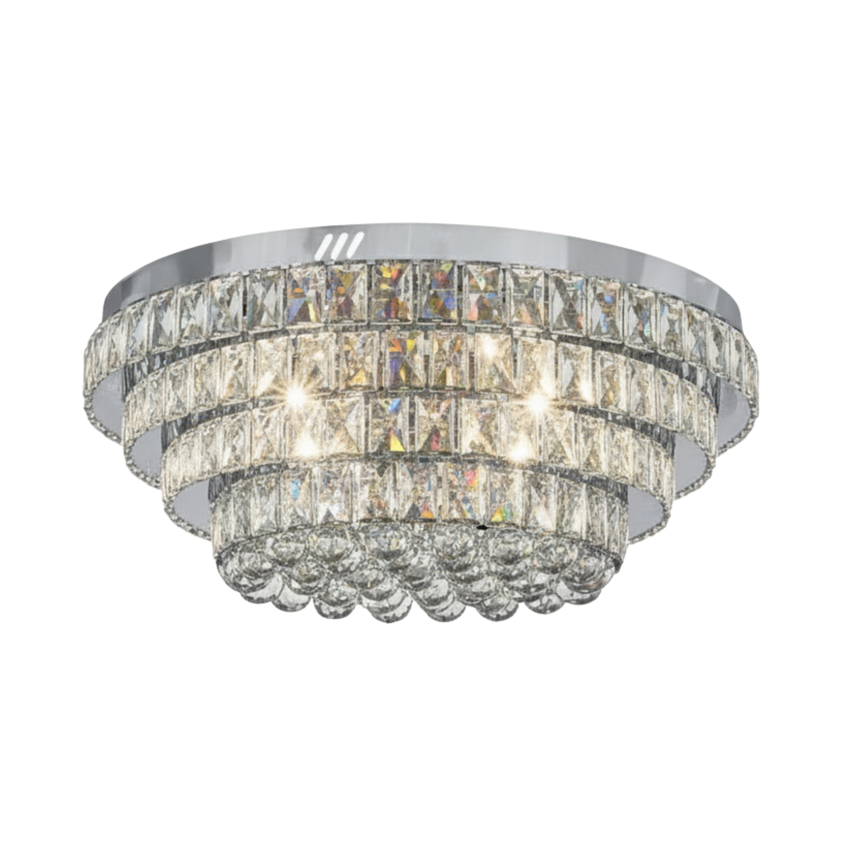 Hino Crystal 3CCT LED Ceiling Light with Remote - Chrome