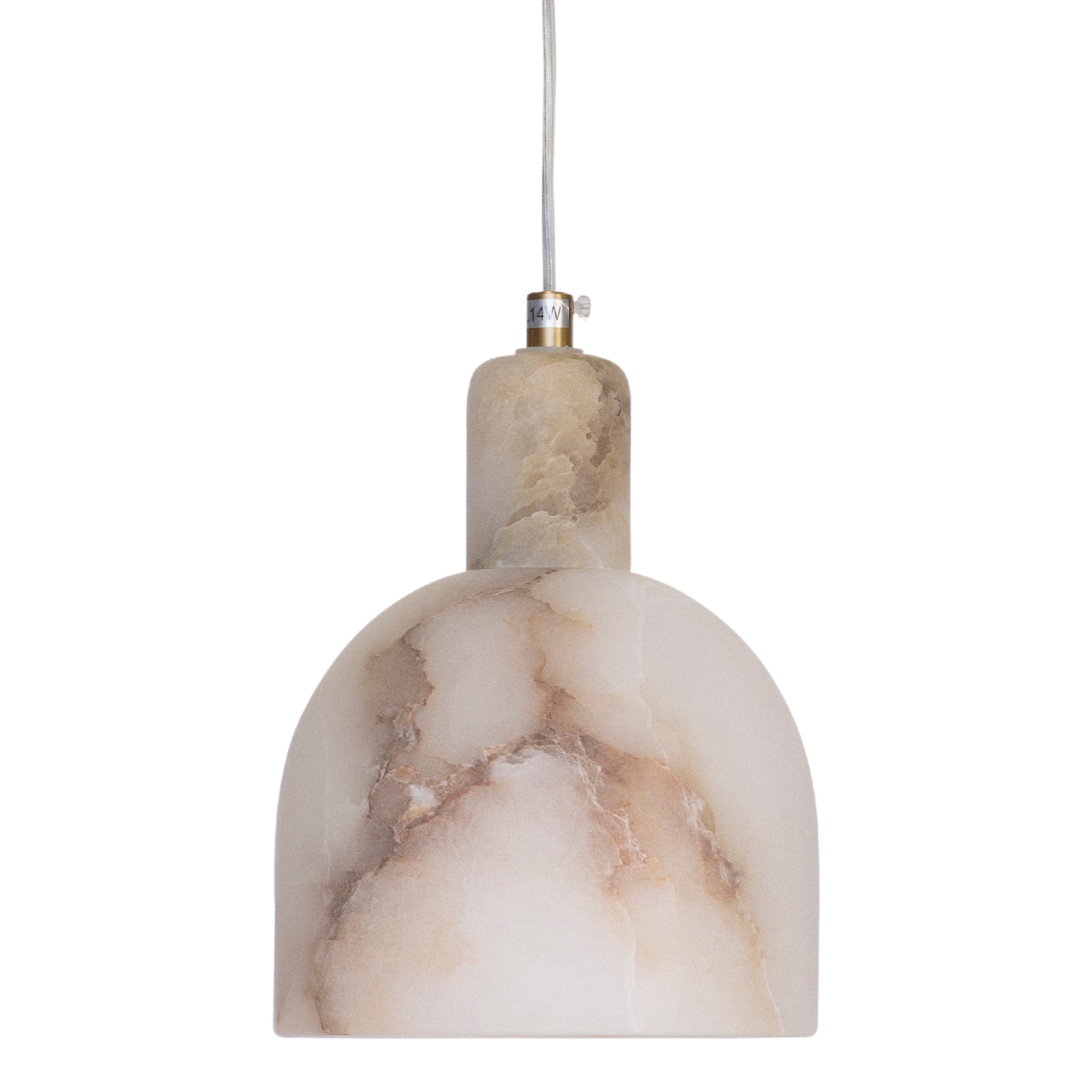 Adenia Brushed Gold Alabaster Bell Pendant Light