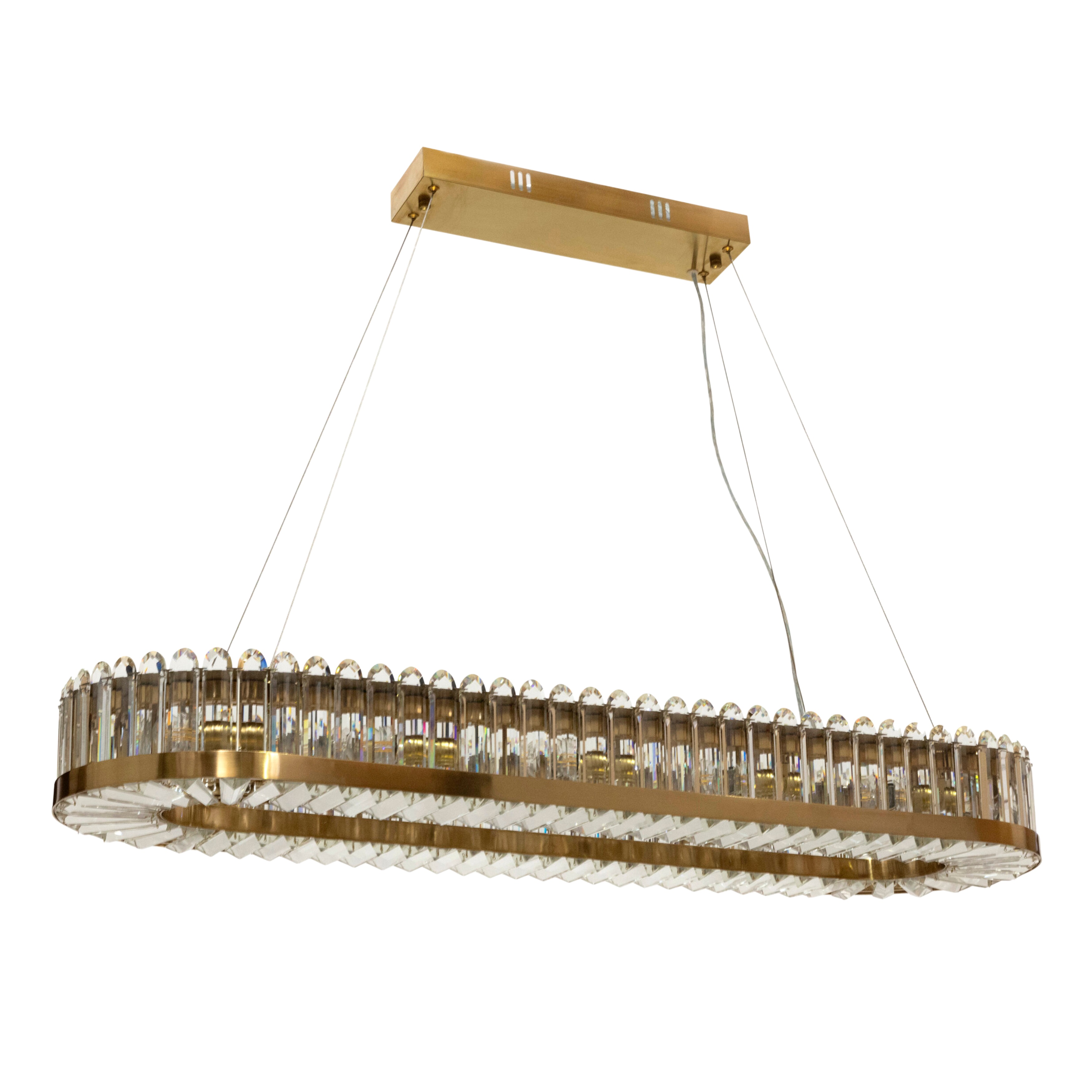 Varapoha 12 Light Brushed Brass Crystal Oval Chandelier