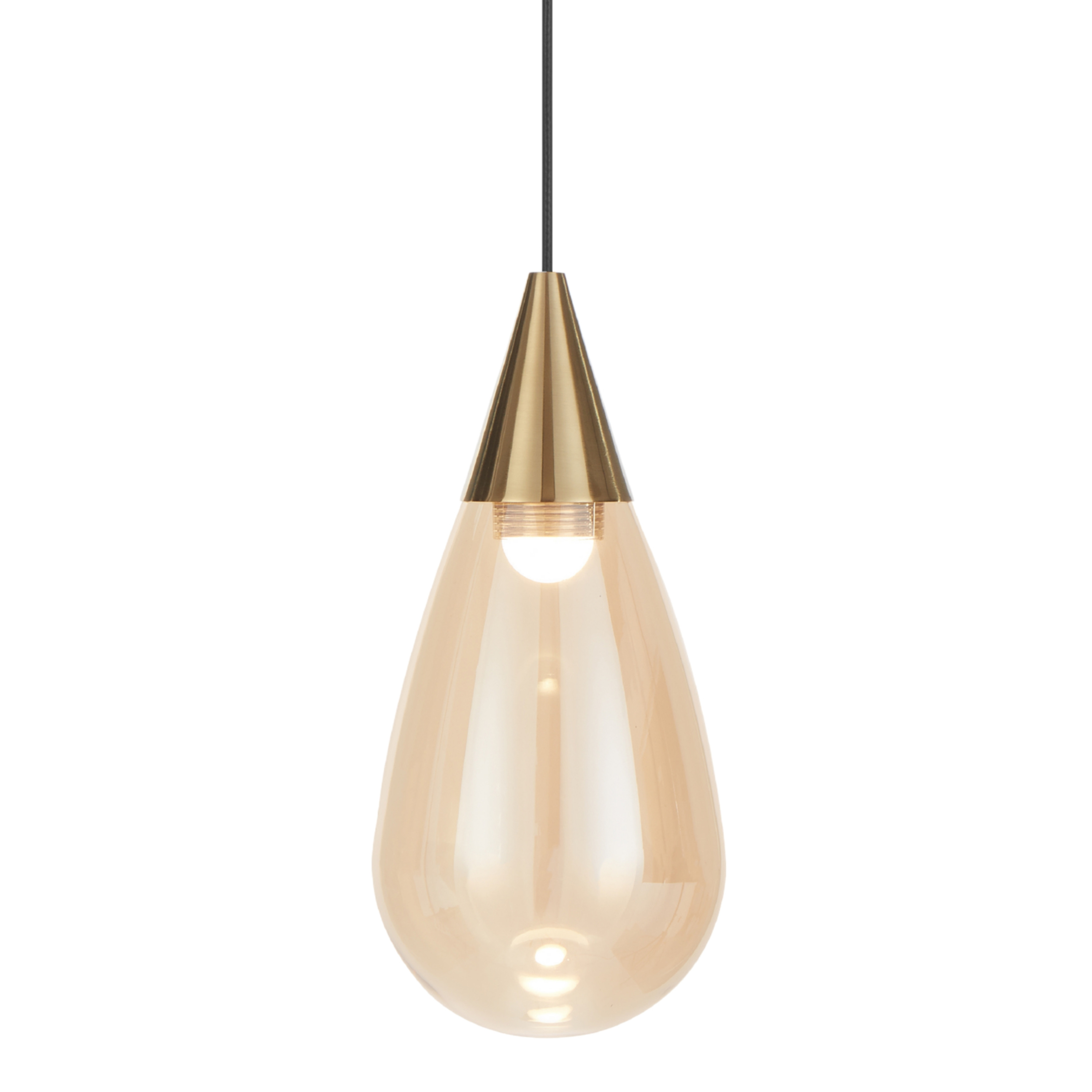 Wulai Teardrop Glass LED Pendant Light - Champagne