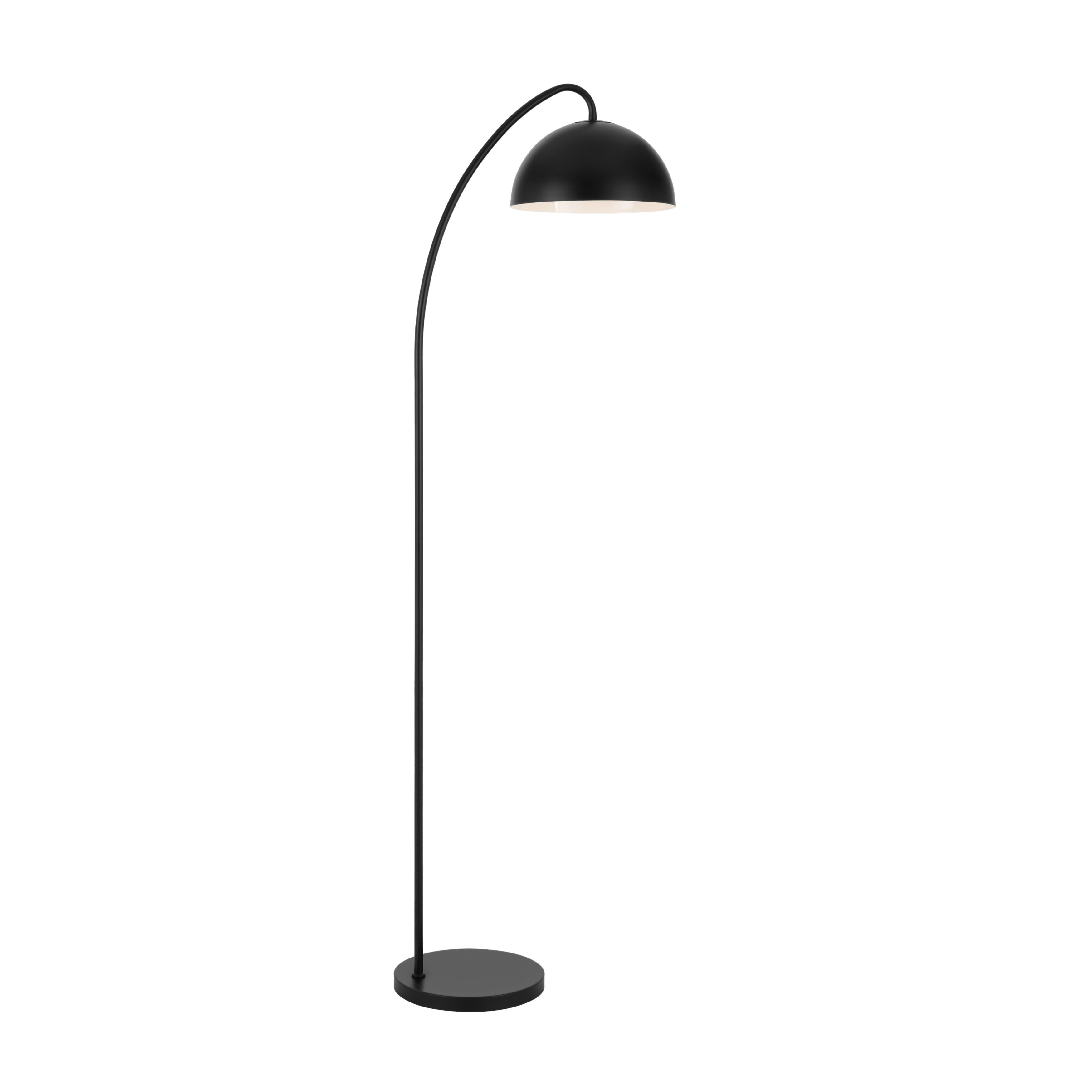 Camaya Dome Shade Arched Floor Lamp - Matt Black