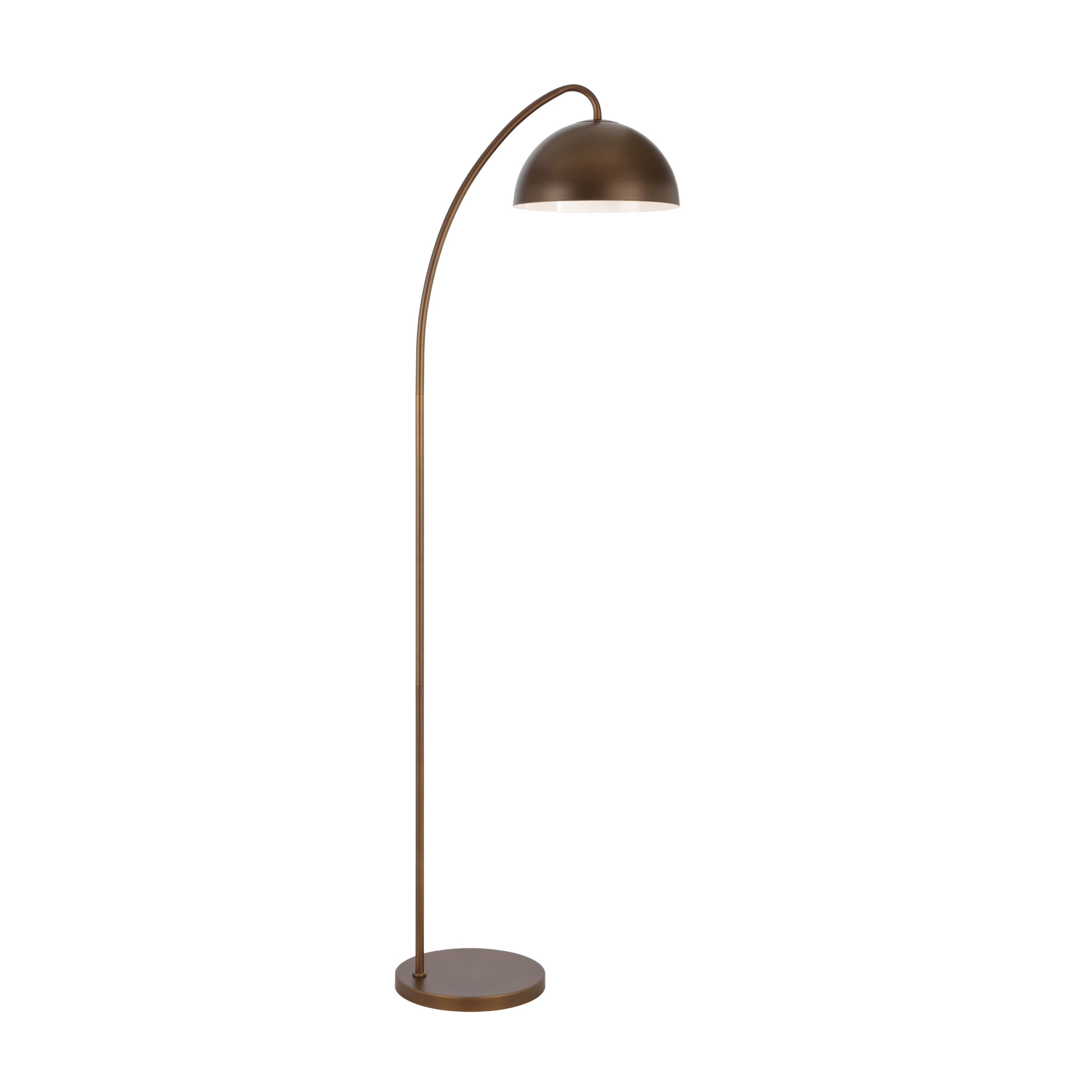 Camaya Dome Shade Arched Floor Lamp - Vintage Brass