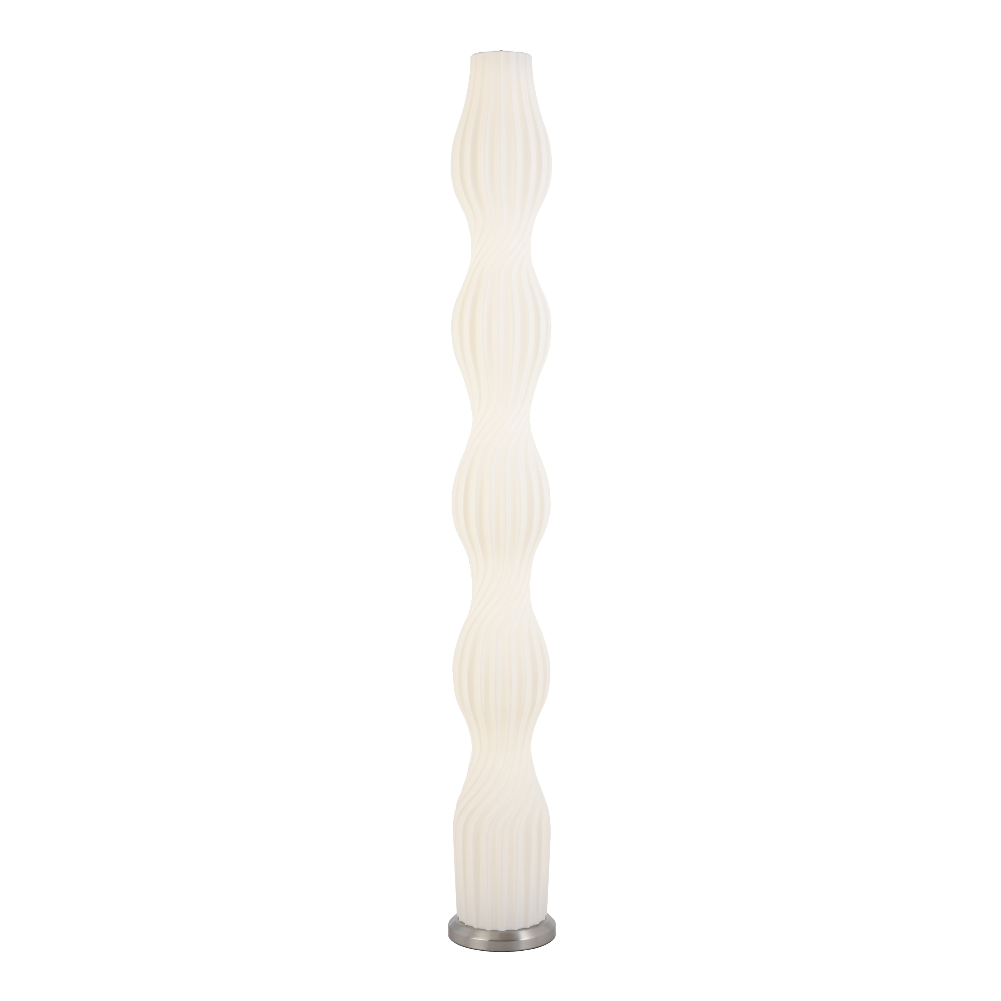 Levice Wavy Textured White Ridges Floor Lamp