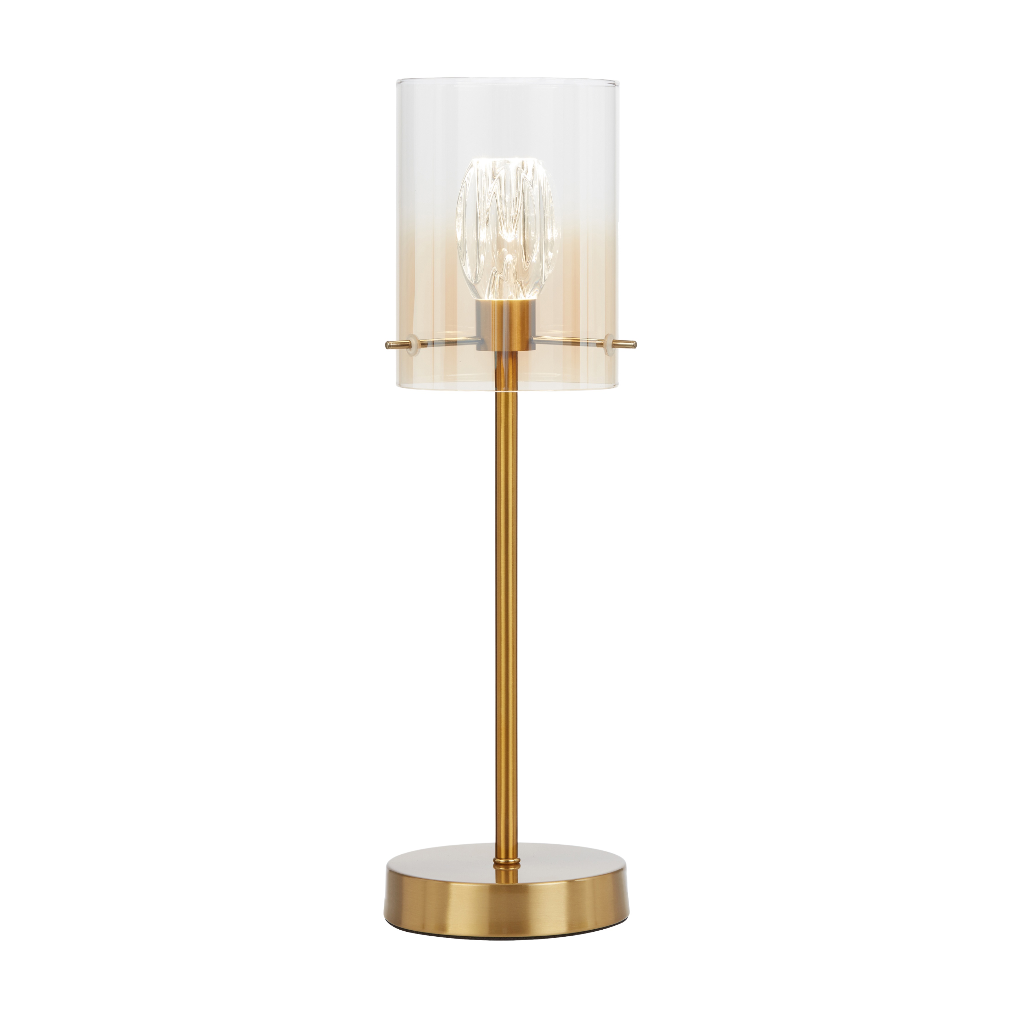Franceville Gold LED Table Lamp - Amber Glass