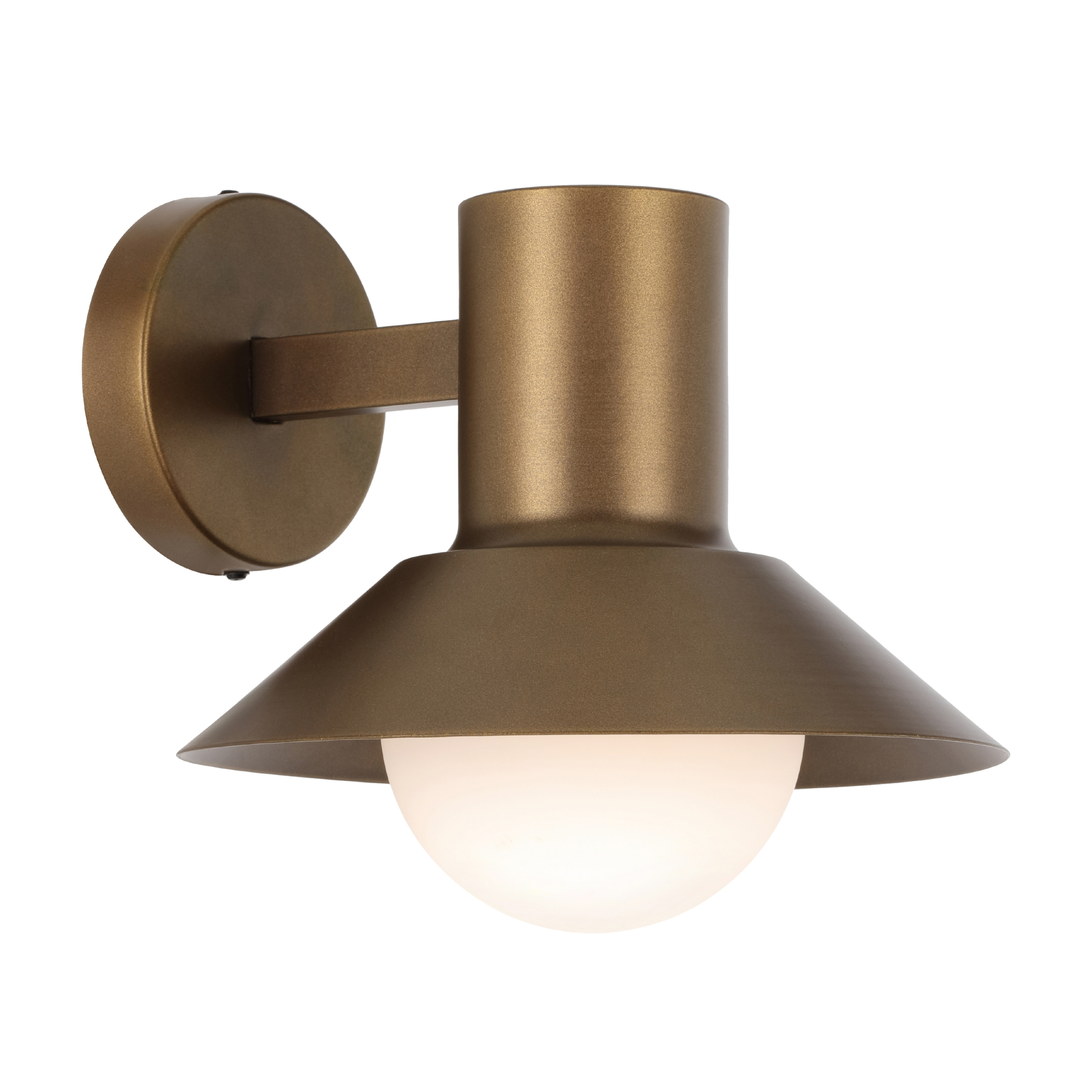 Vendrell IP44 Flared Shade Minimalist Wall Light - Brass