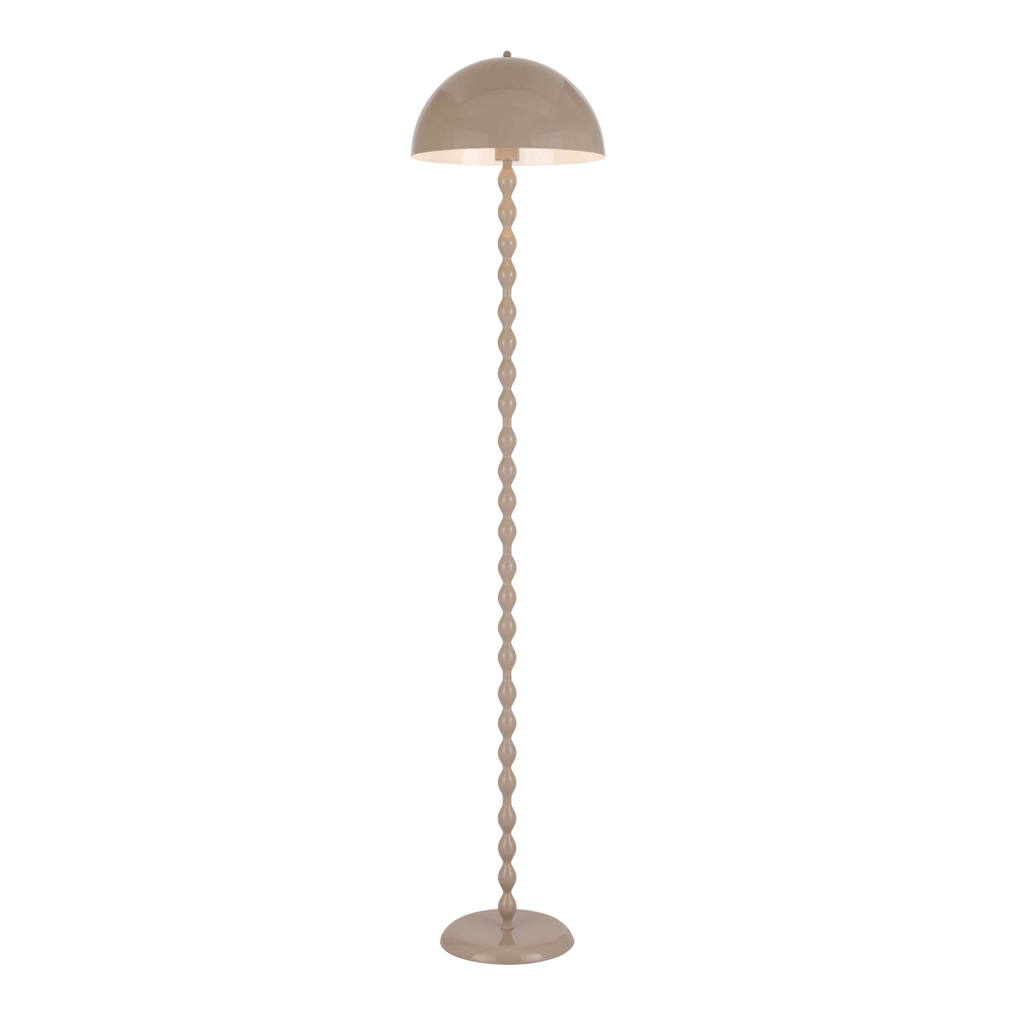 Wavre Twisted Stem Dome Floor Lamp - Gloss Taupe