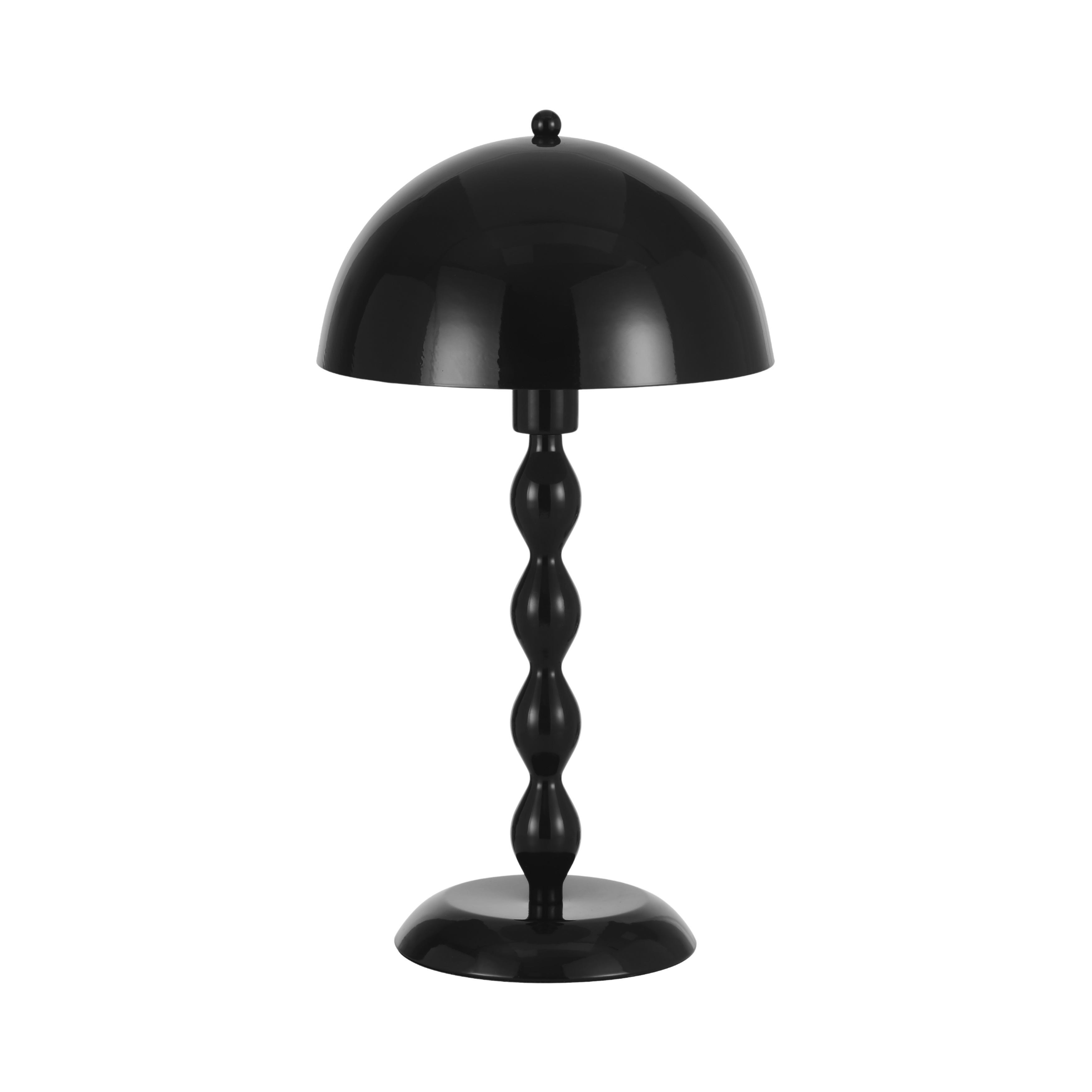 Wavre Twisted Stem Dome Table Lamp - Gloss Black - Zest Lighting