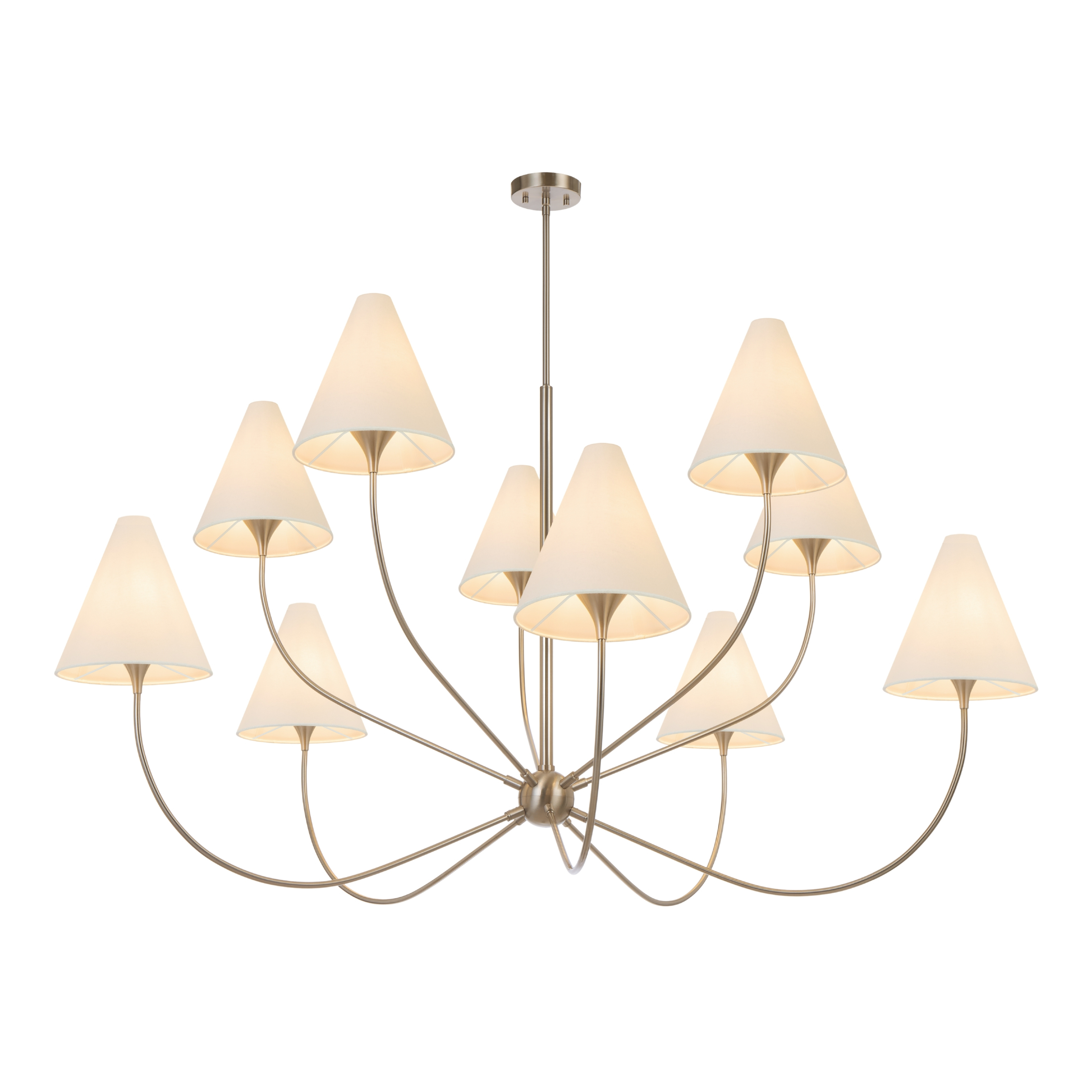 Hefei 10 Light Matt Nickel Branching Chandelier