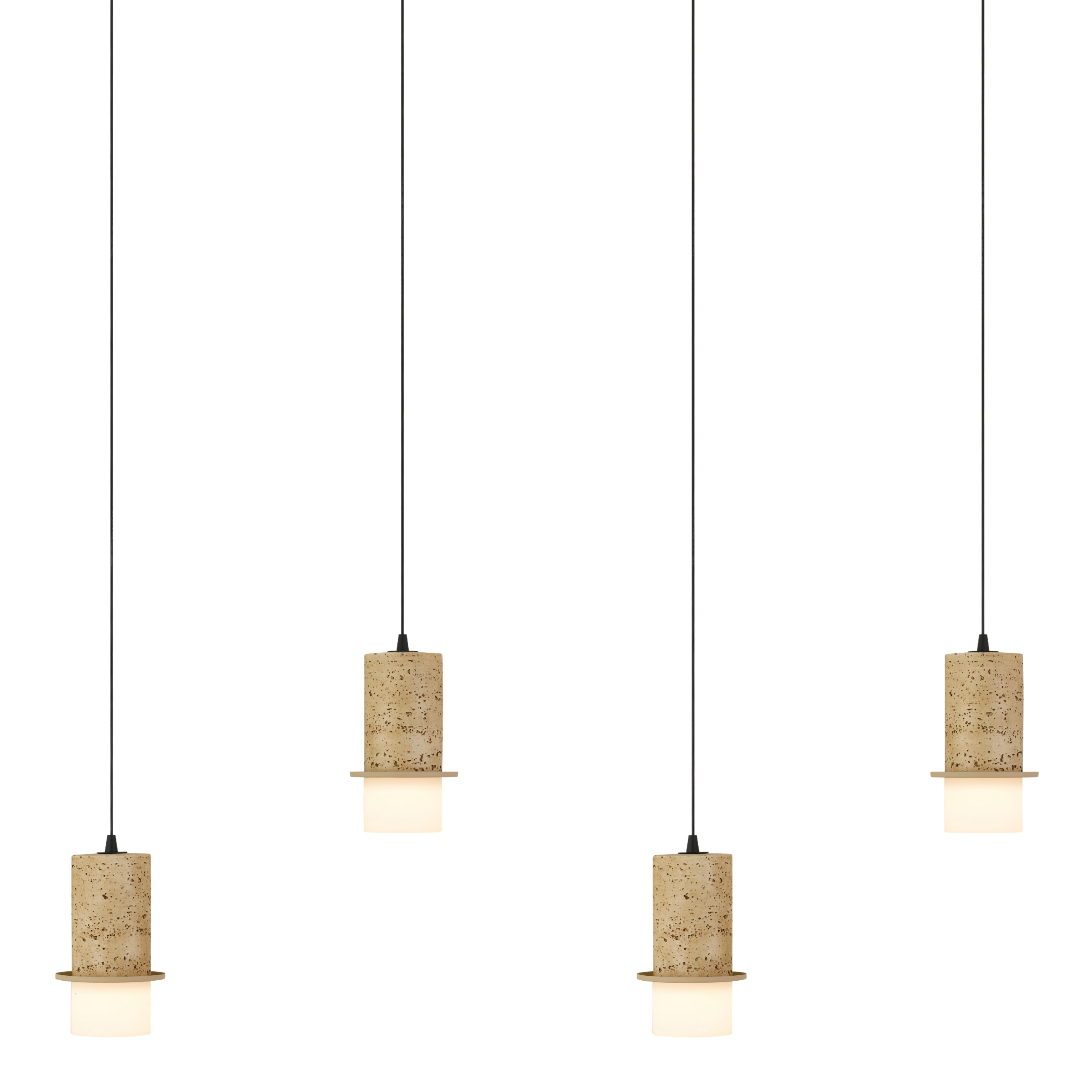 Rocklin 4 Light 3CCT LED Stone Cluster Bar Pendant - Travertine