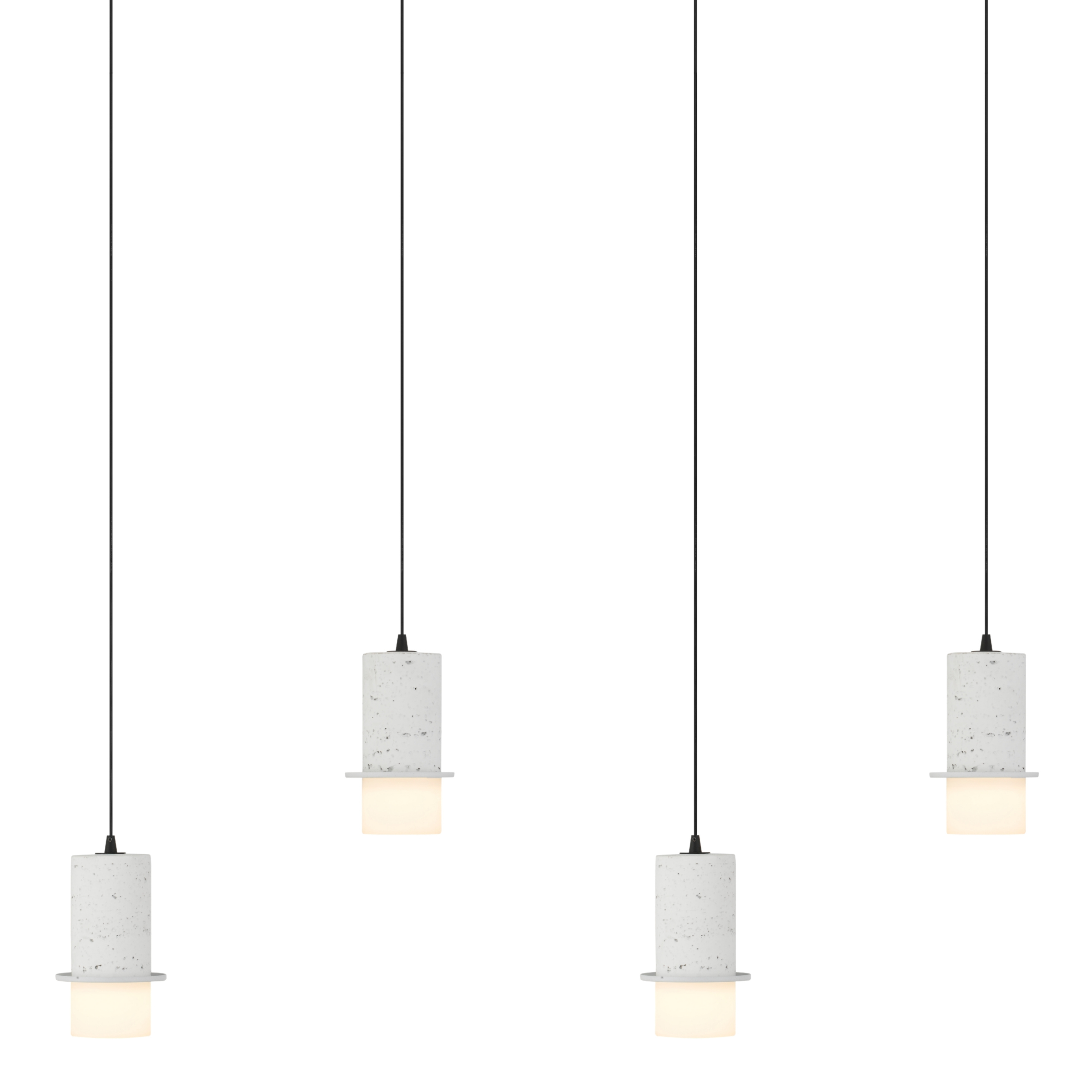 Rocklin 4 Light 3CCT LED Stone Cluster Bar Pendant - White