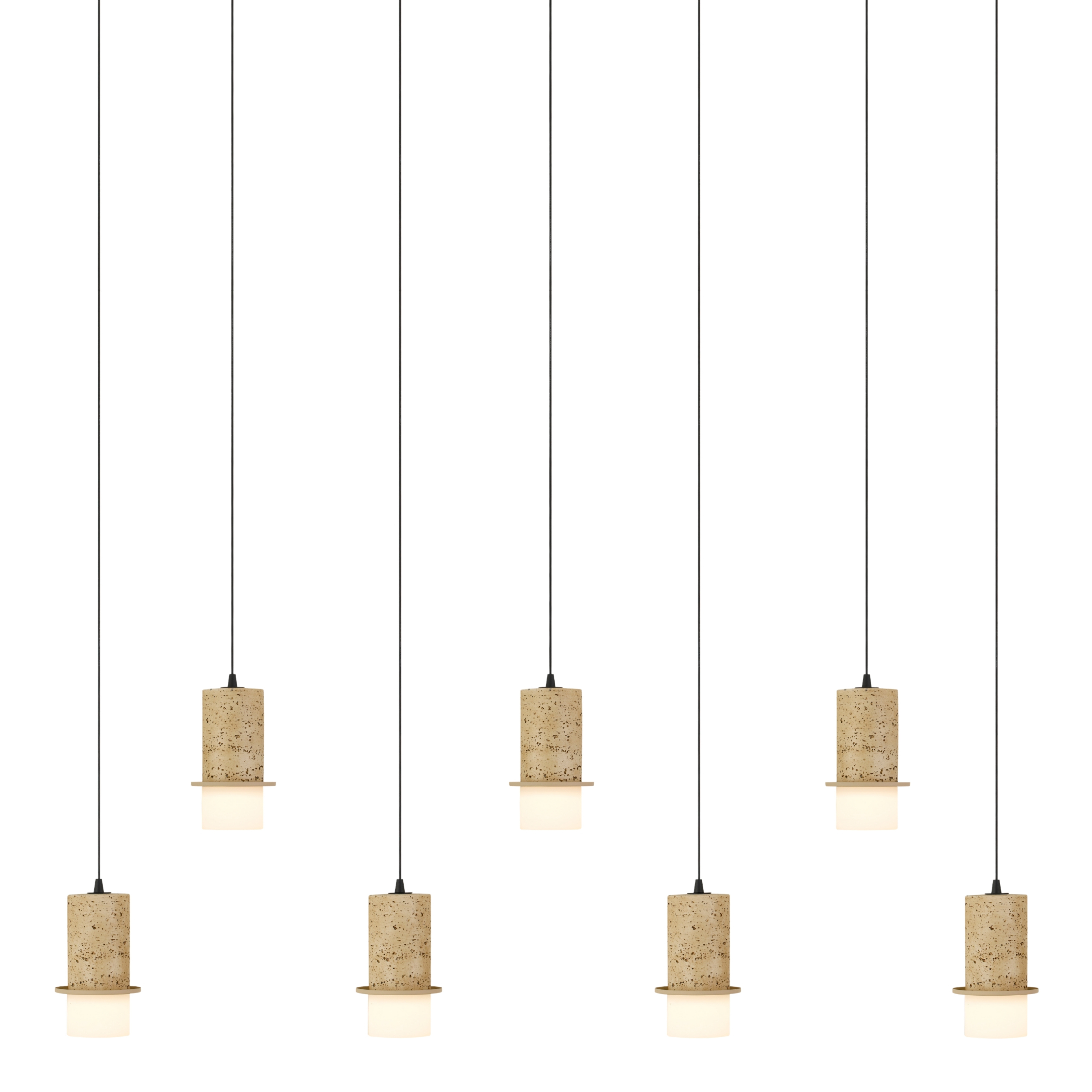 Rocklin 7 Light 3CCT LED Stone Cluster Bar Pendant - Travertine