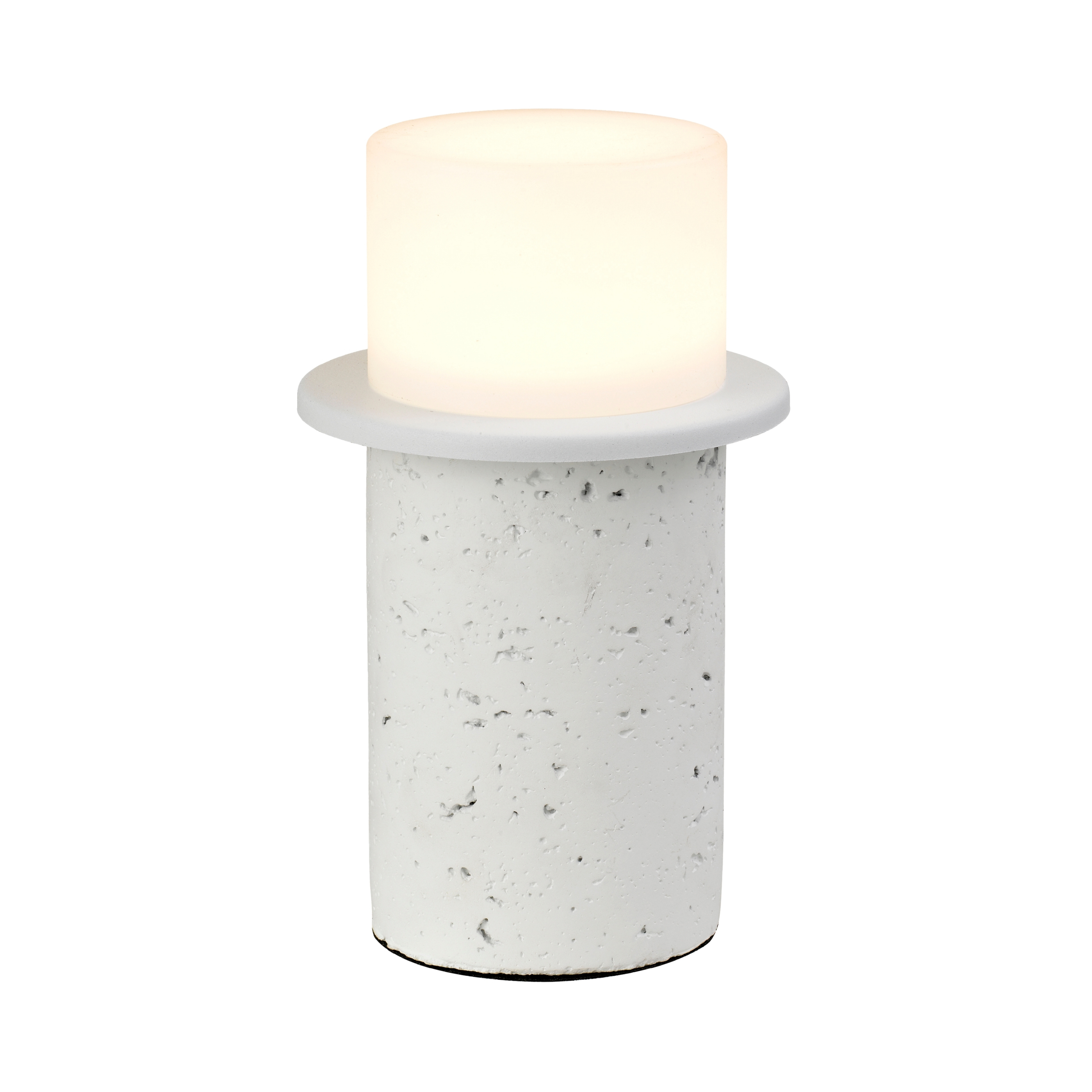 Rocklin White Cast Stone Mini LED Table Lamp
