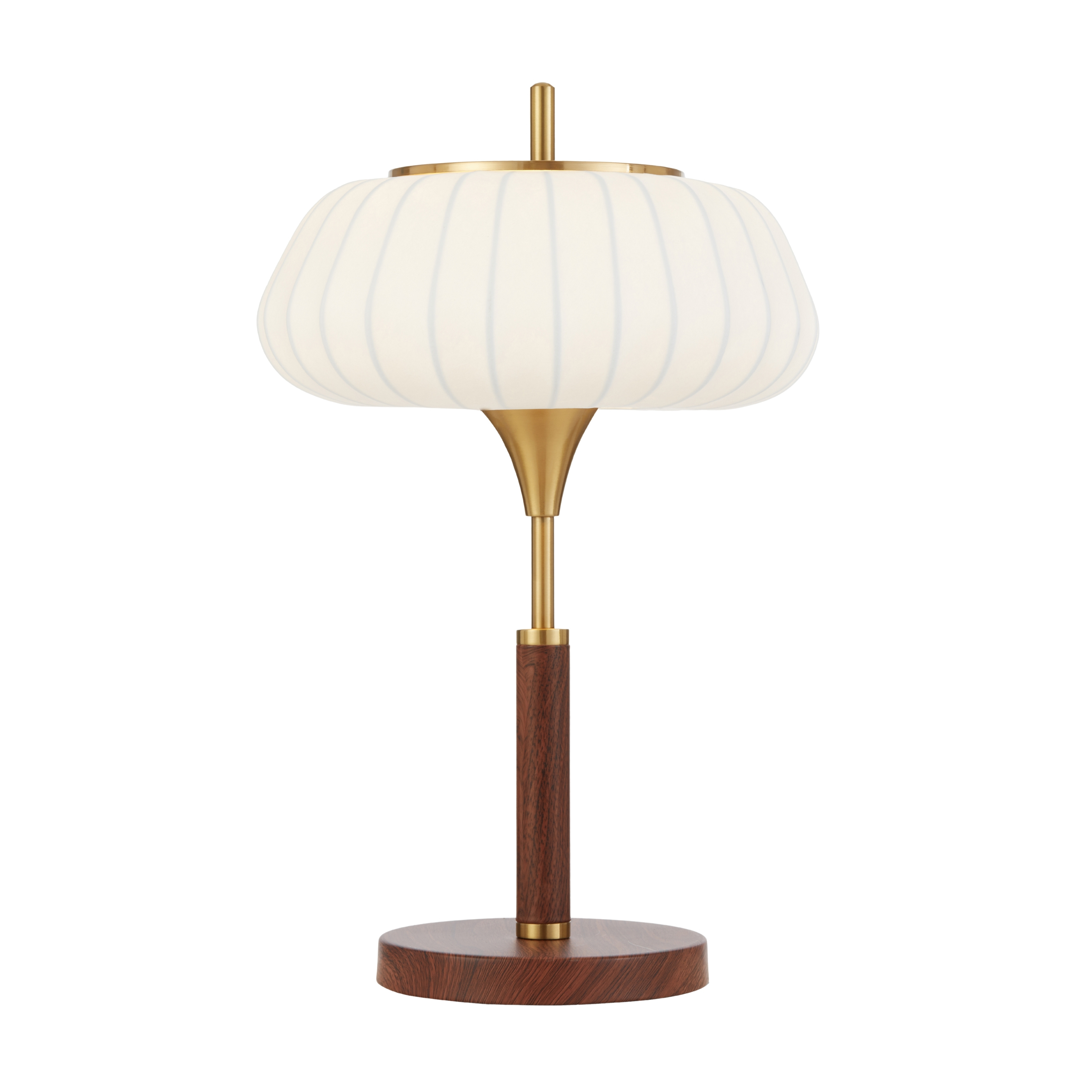 Alberta Fluted Resin Shade Mid-Century Table Lamp - White