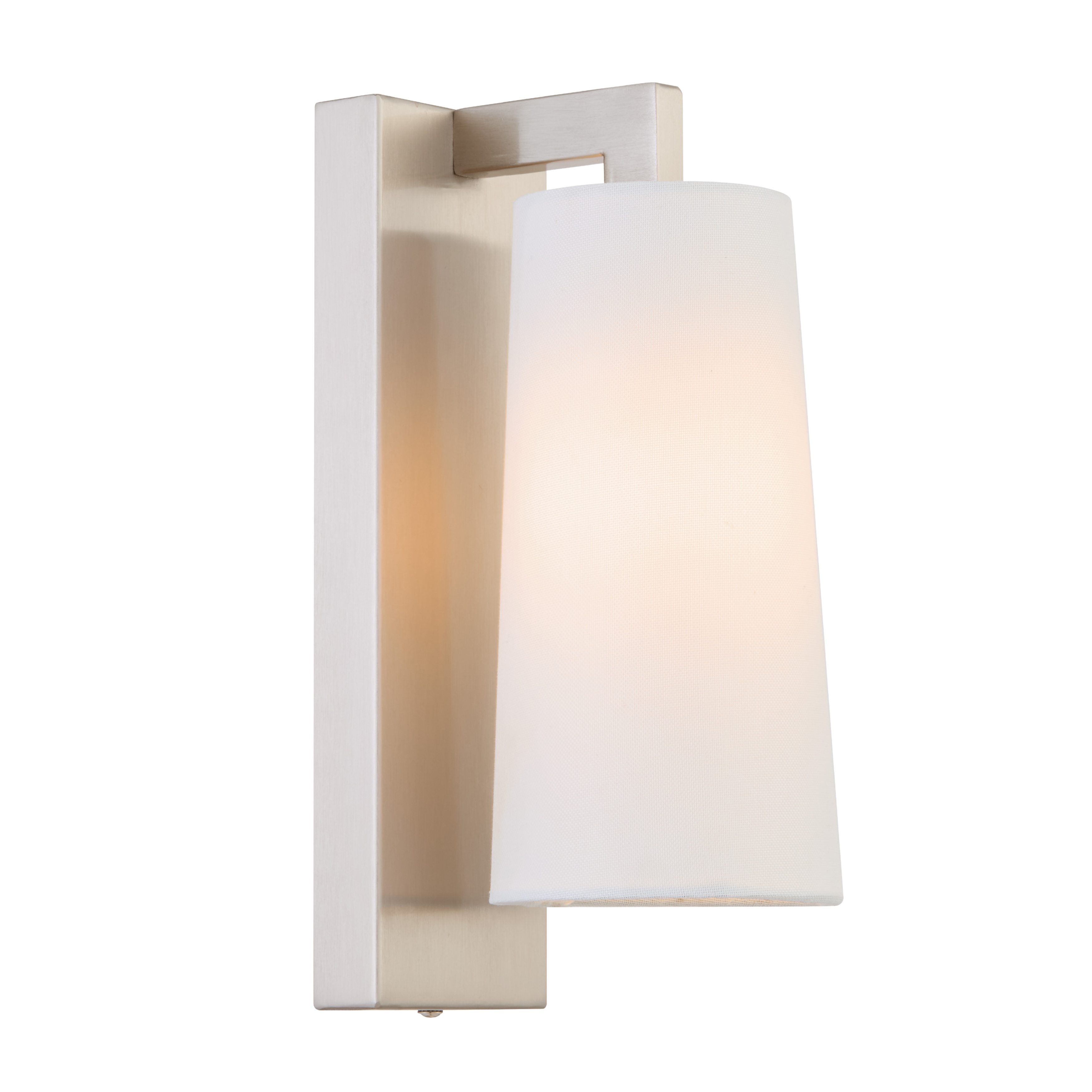 Ramla Nickel Wall Light with Ivory Fabric Shade