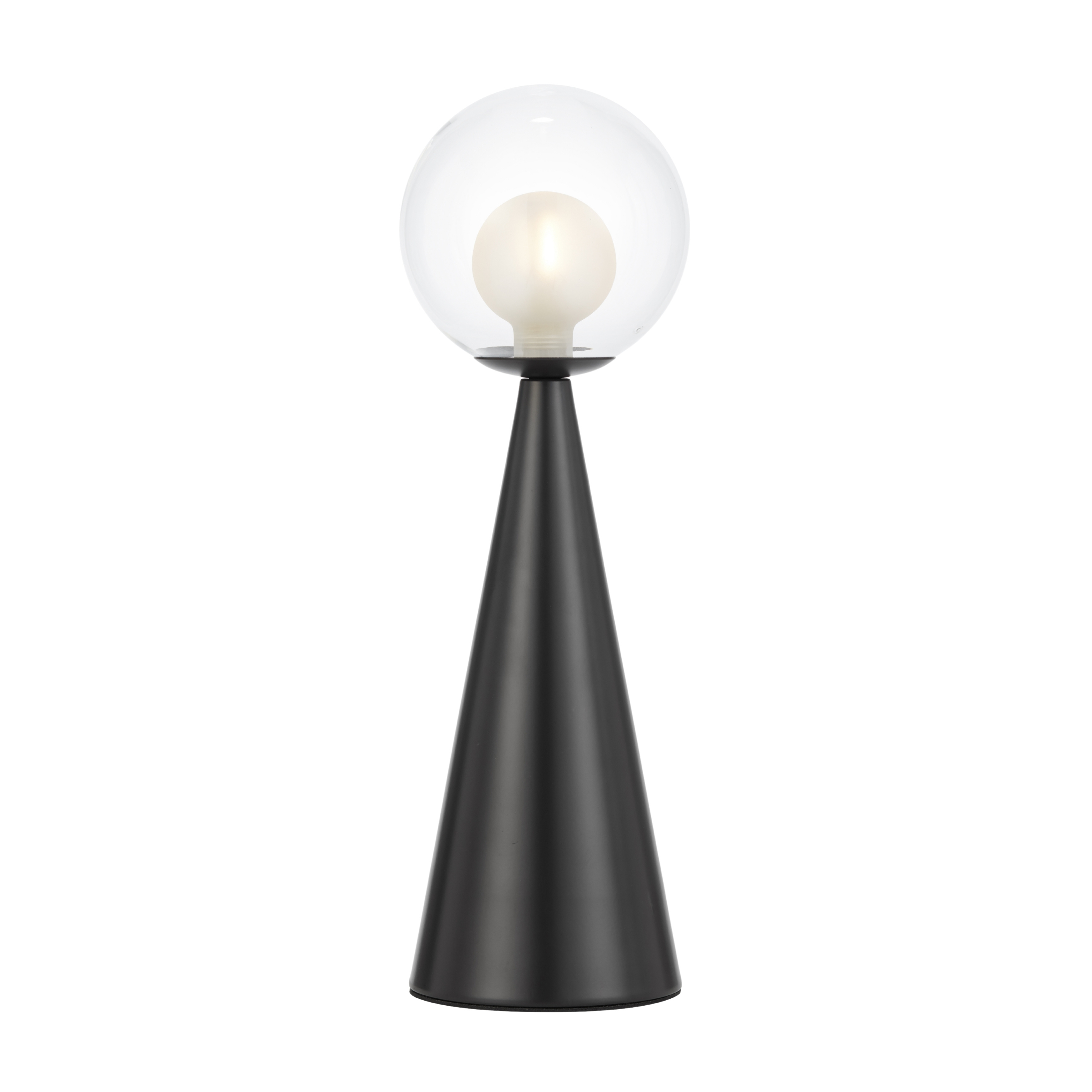 Marcy Double Glass Cone Base Table Lamp - Matt Black