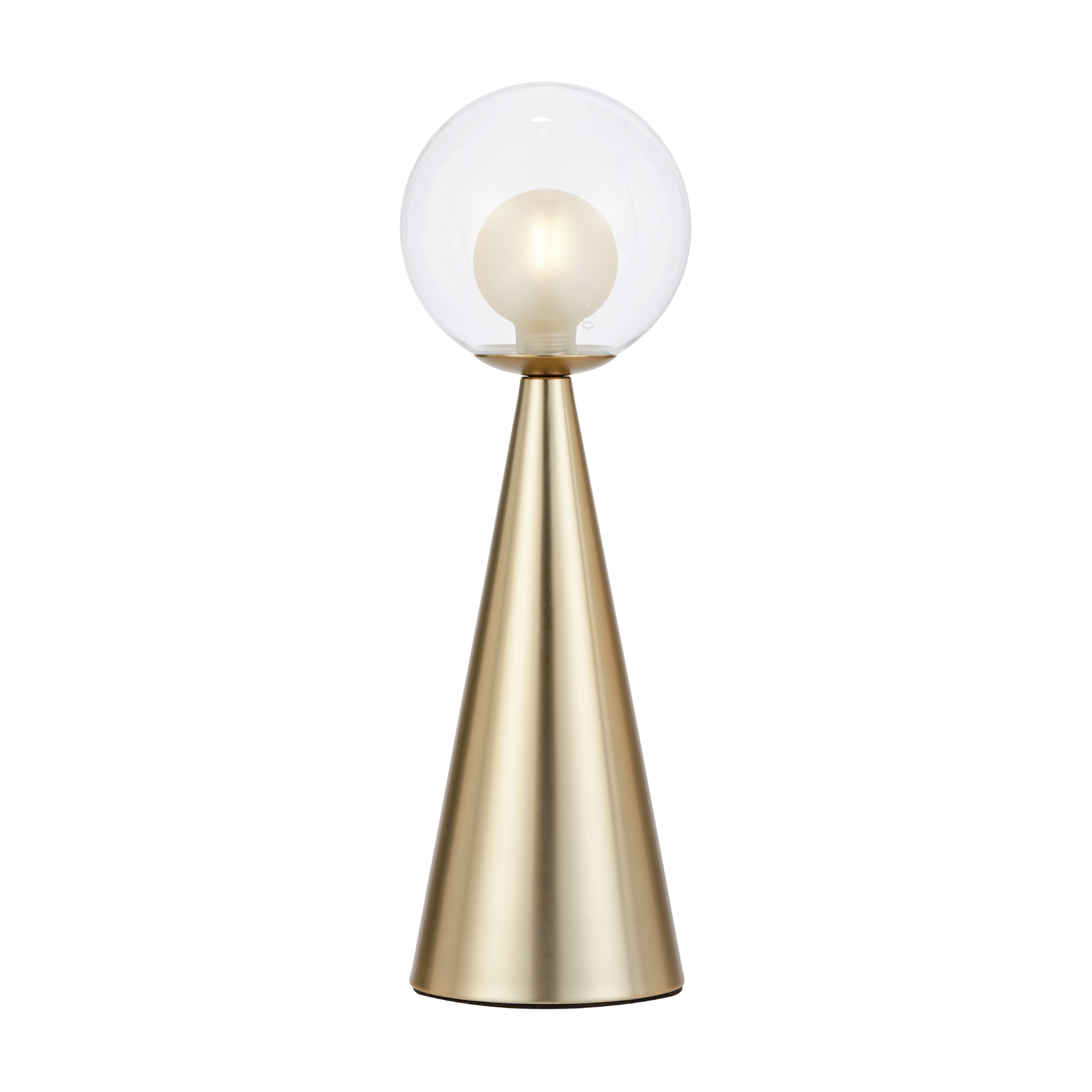 Marcy Double Glass Cone Base Table Lamp - Matt Gold