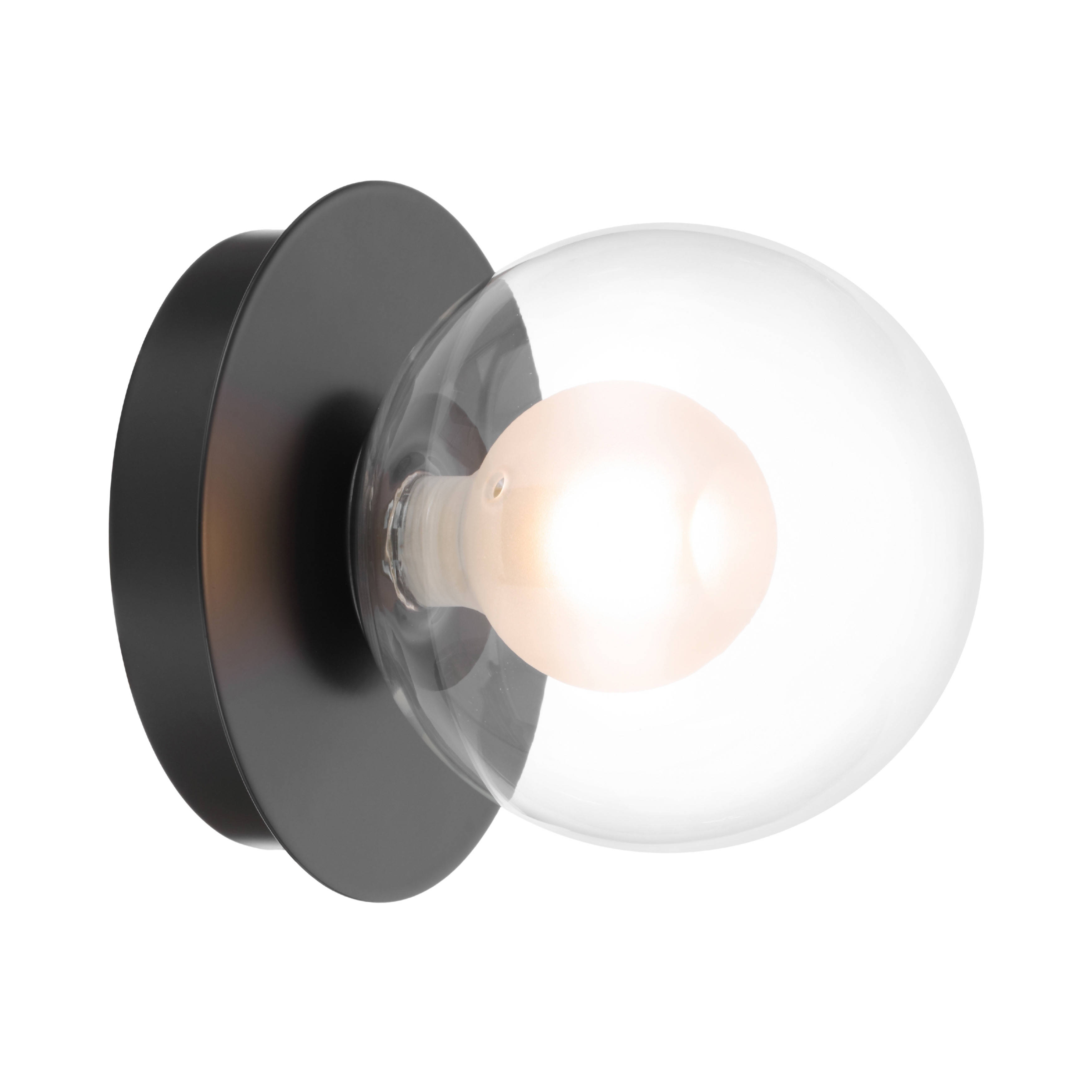 Marcy Double Glass Contemporary Wall Light - Matt Black