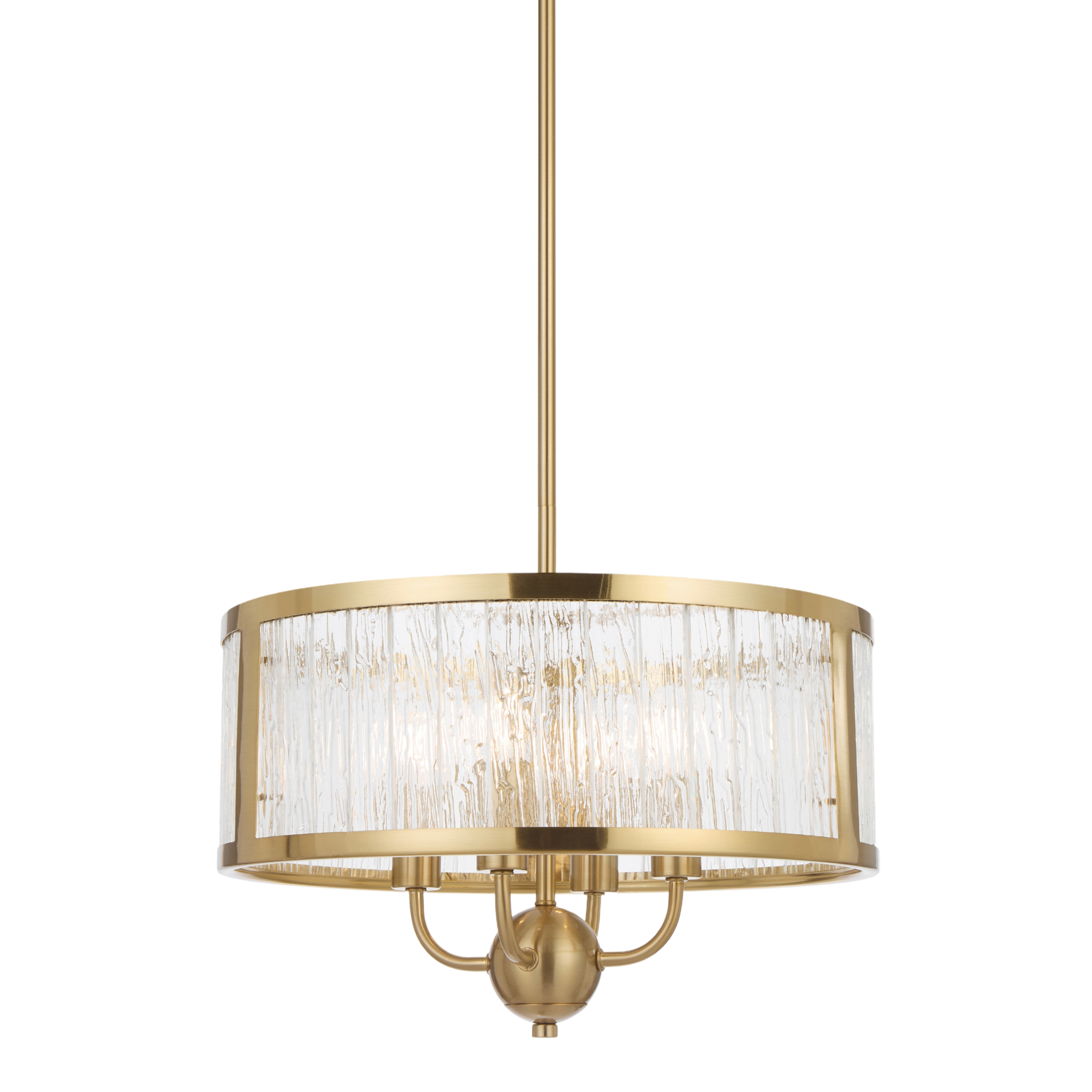 Illiniza 4 Light Textured Glass Pendant Chandelier - Gold