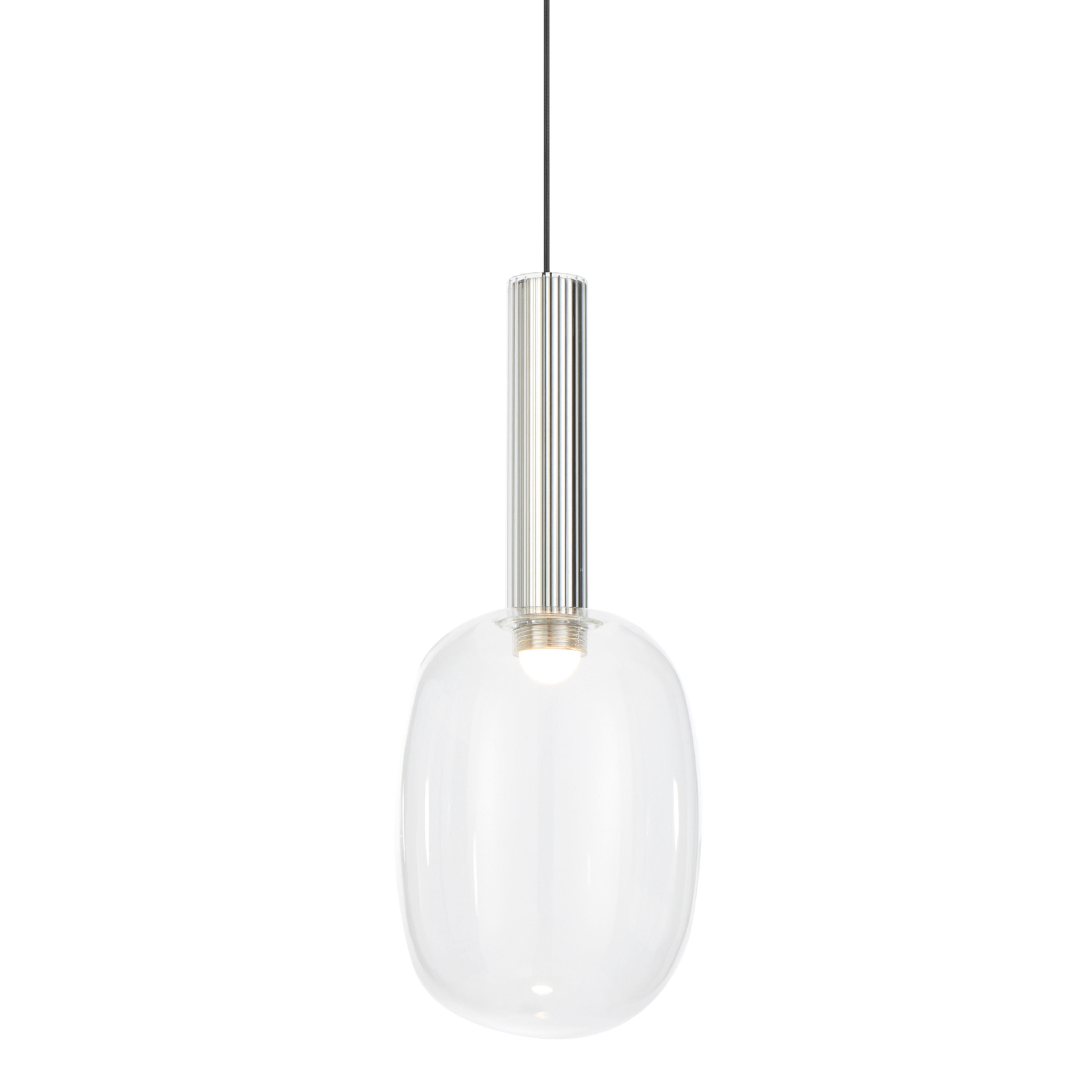 Saori Clear Glass LED Pendant Light - Chrome