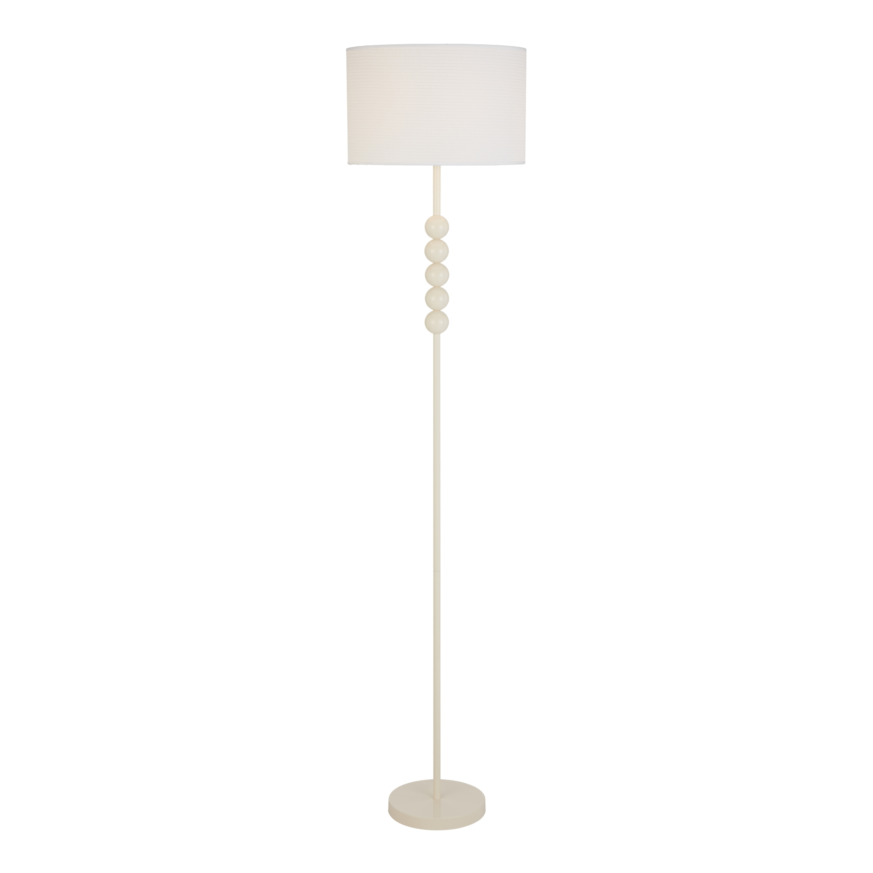 Acapulco Modern Ivory Shade Floor Lamp - Glossy Beige