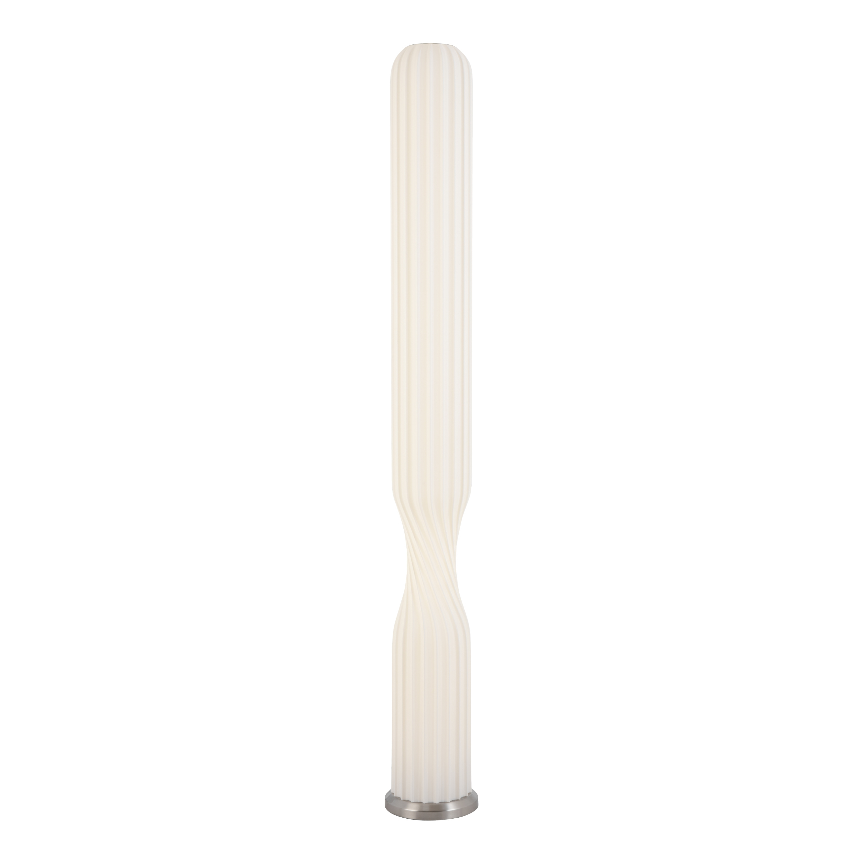 Chivasso Twisted Ribbed White Column Floor Lamp