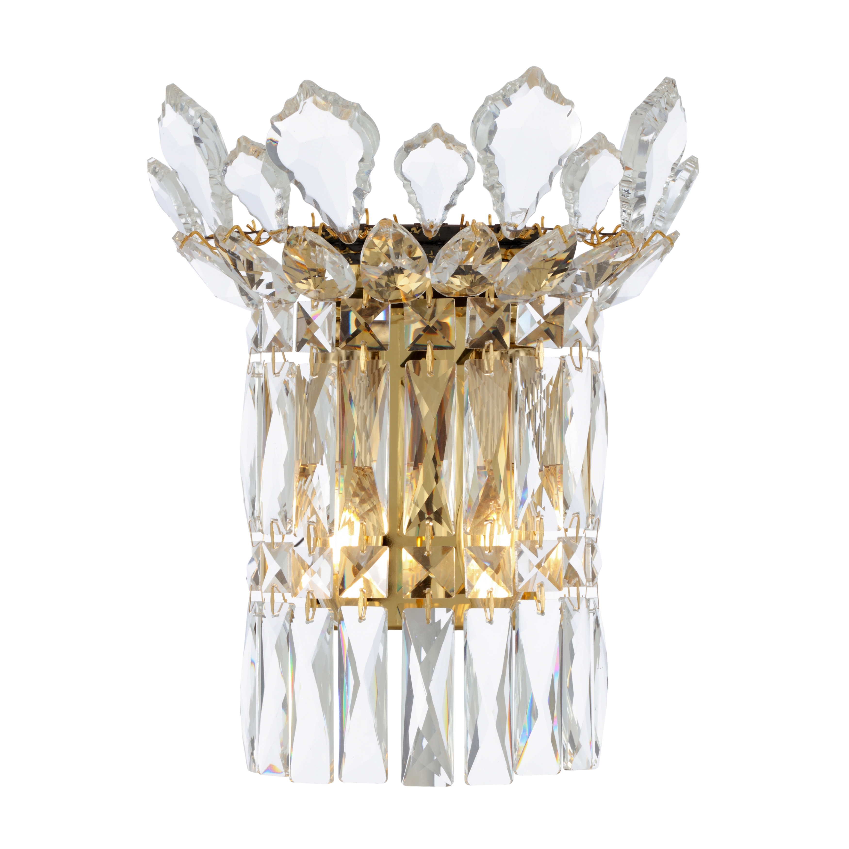 Lyskovo Clear Crystal Decorative Wall Light - Gold