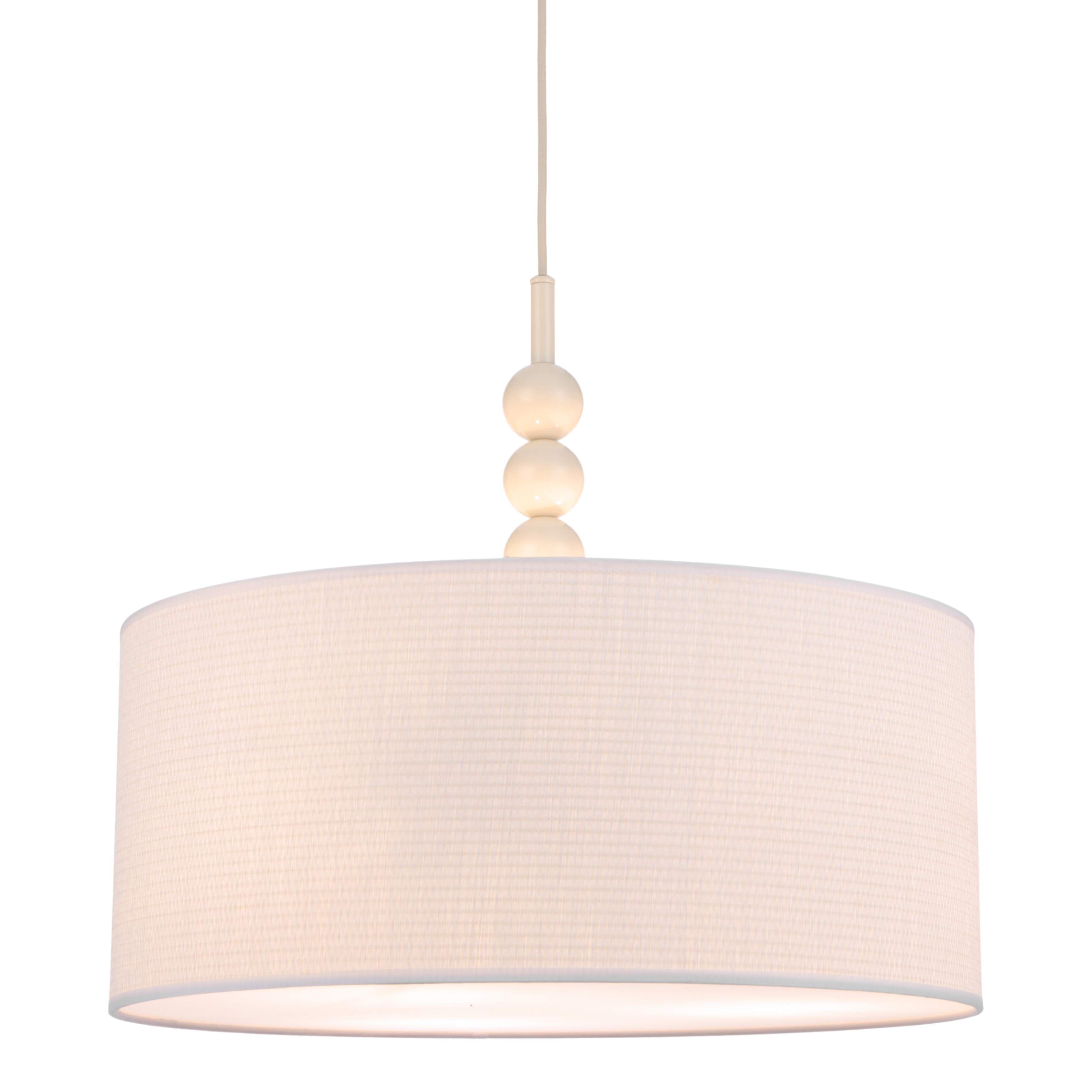 Acapulco Modern Ivory Shade Drum Pendant - Glossy Beige