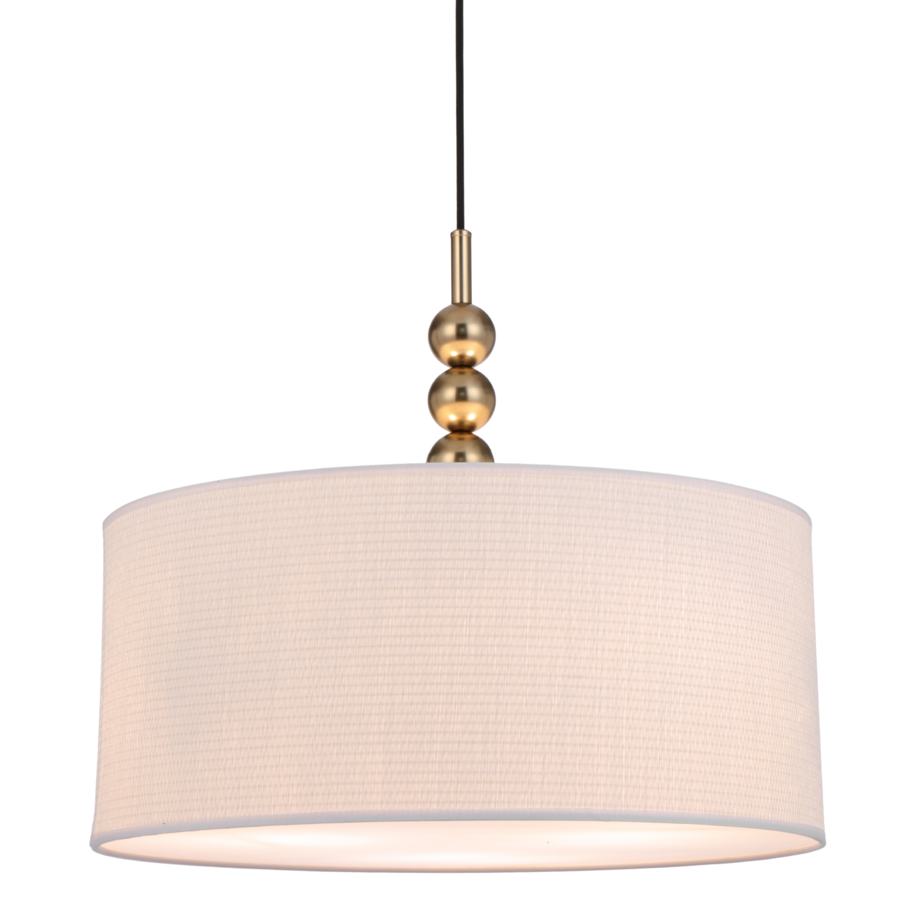 Acapulco Modern Ivory Shade Drum Pendant - Matt Gold
