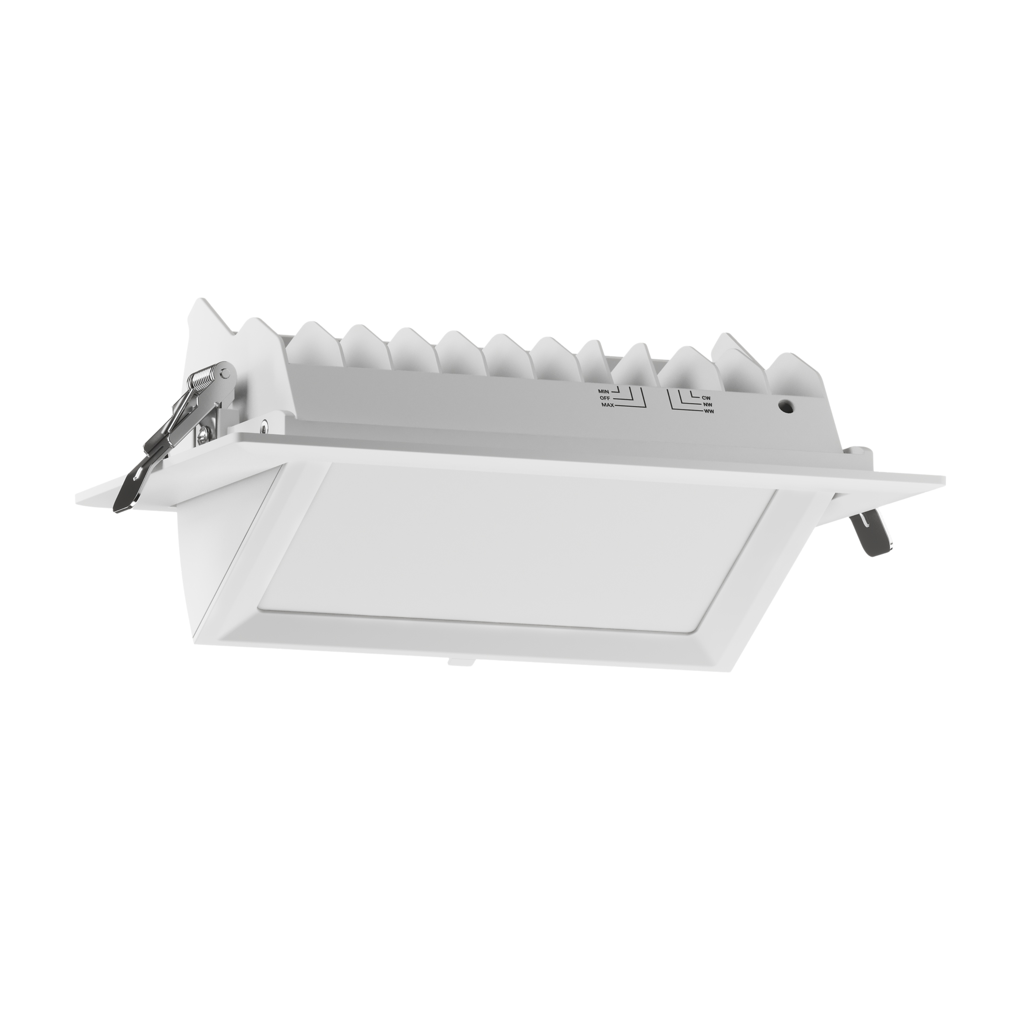 Avior Adjustable Rectangle 3CCT LED Shop Downlight - White