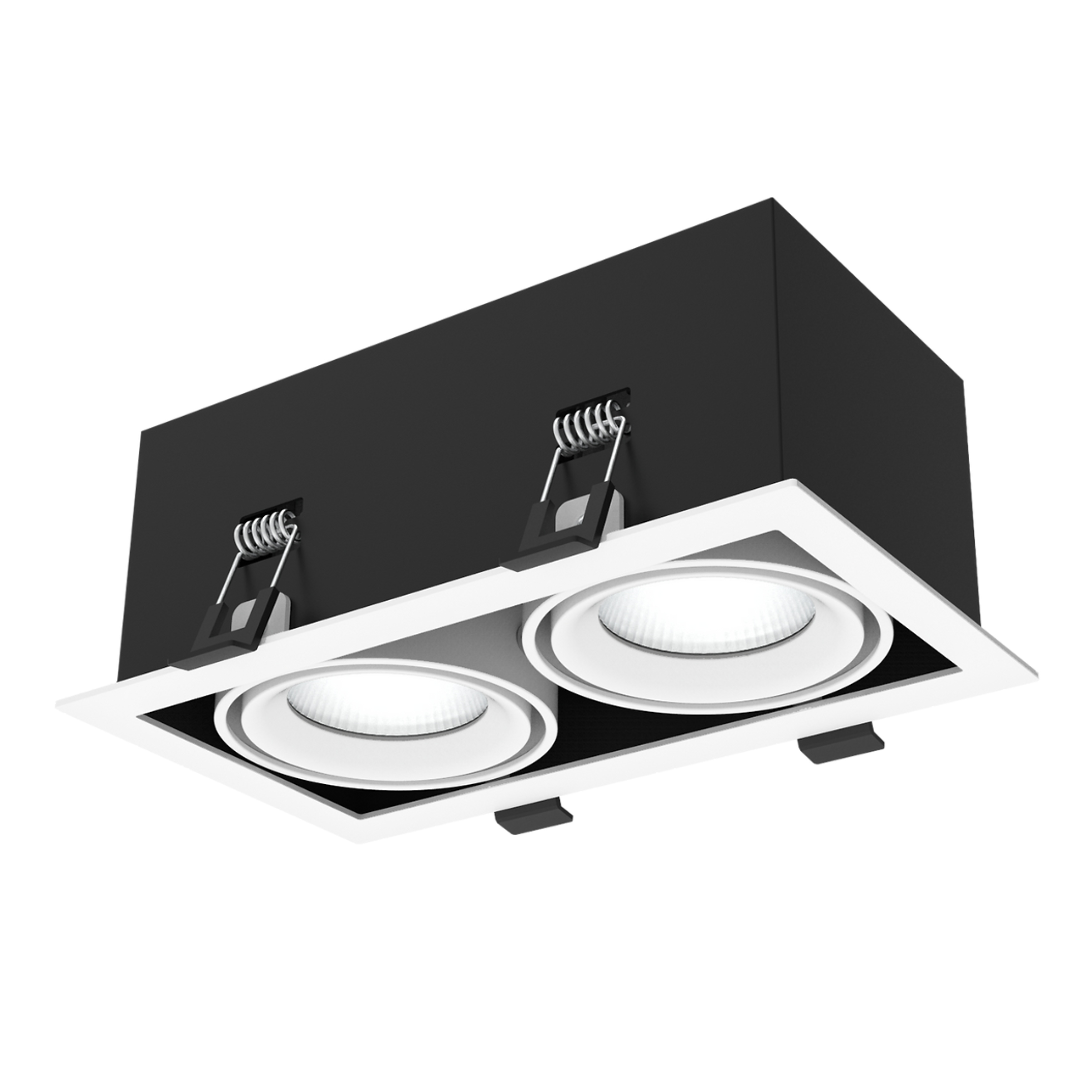 Lux White Trim Double Head IP54 3CCT LED Shop Downlight