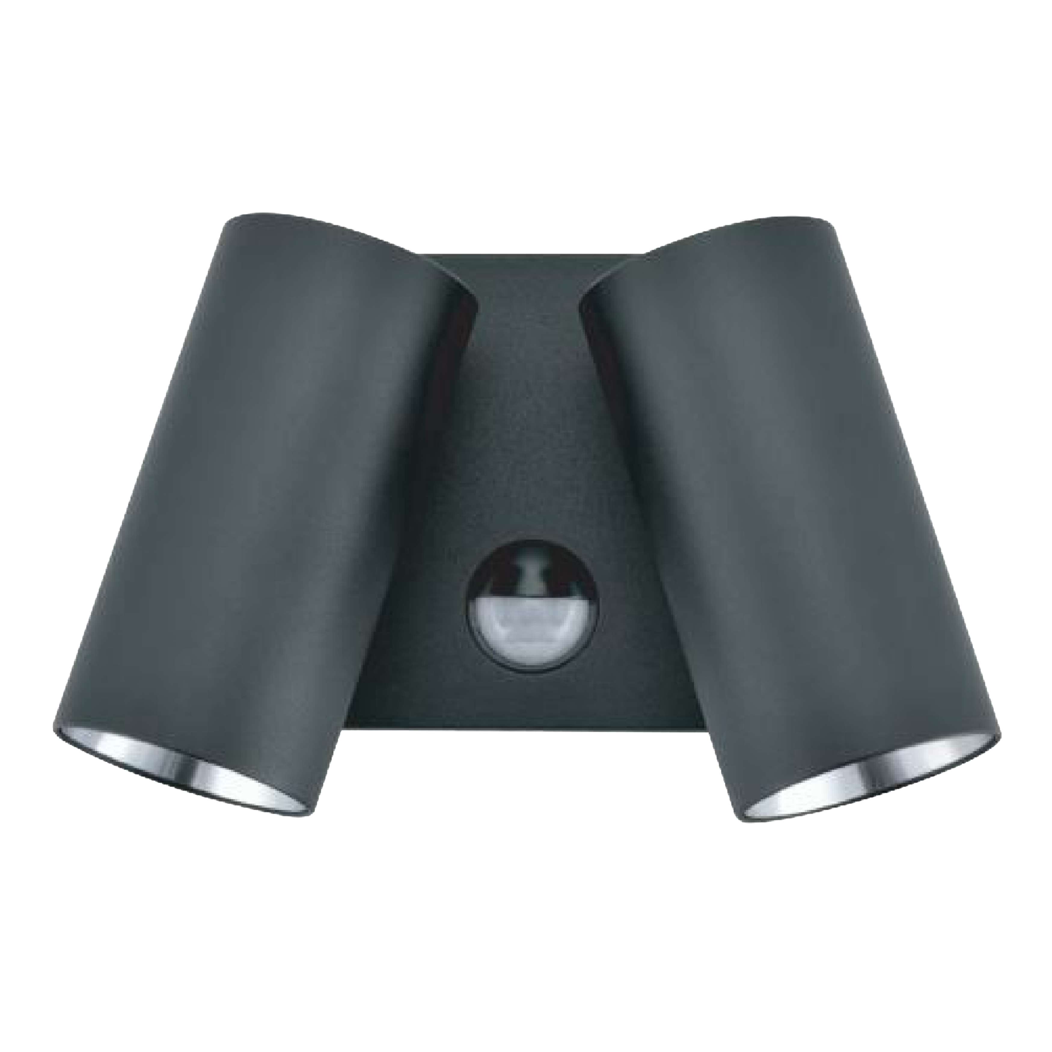 Plum IP65 Square Base Duo Spot Wall Light with Sensor - Black