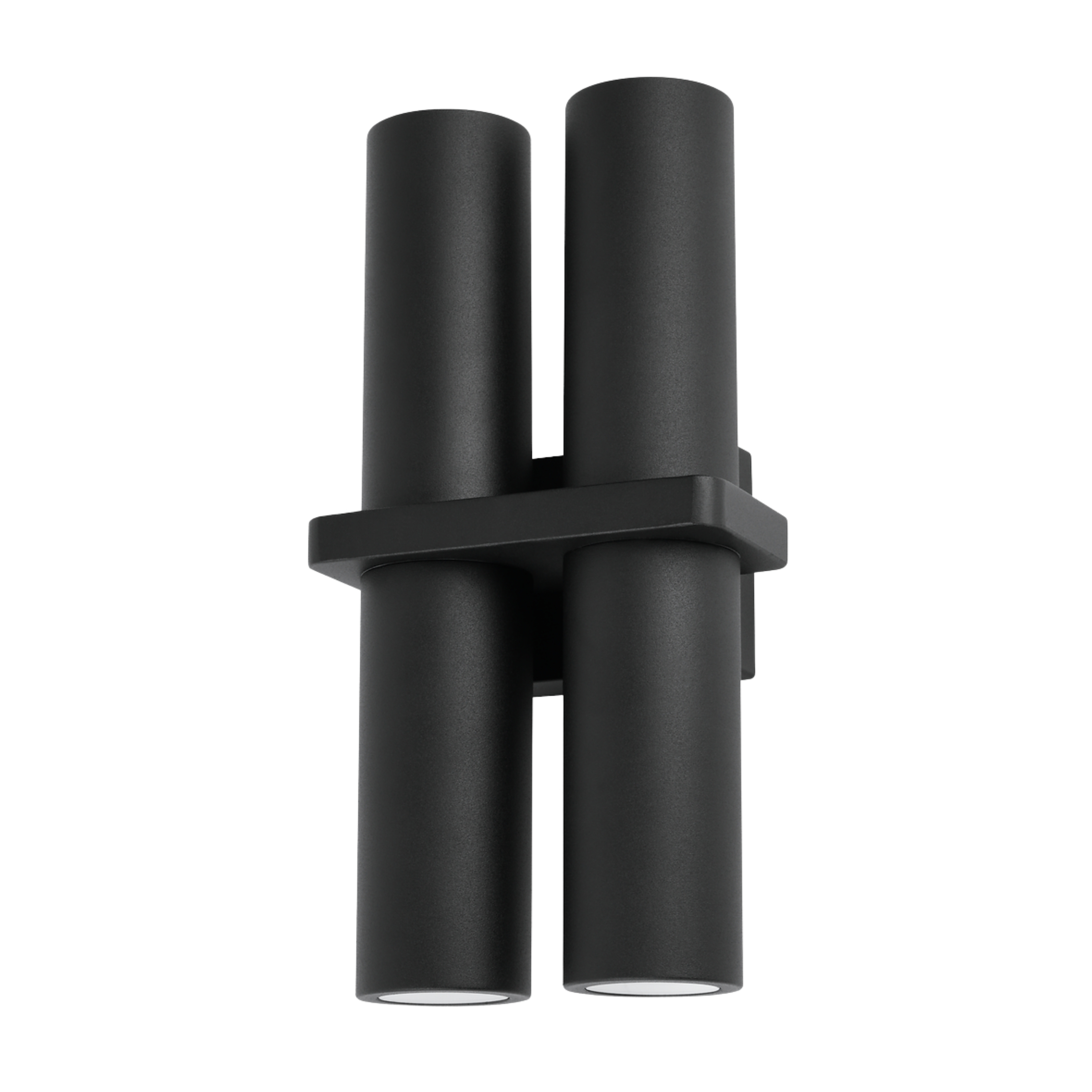 Poe IP65 Up and Down Twin Pillar Wall Light - Black