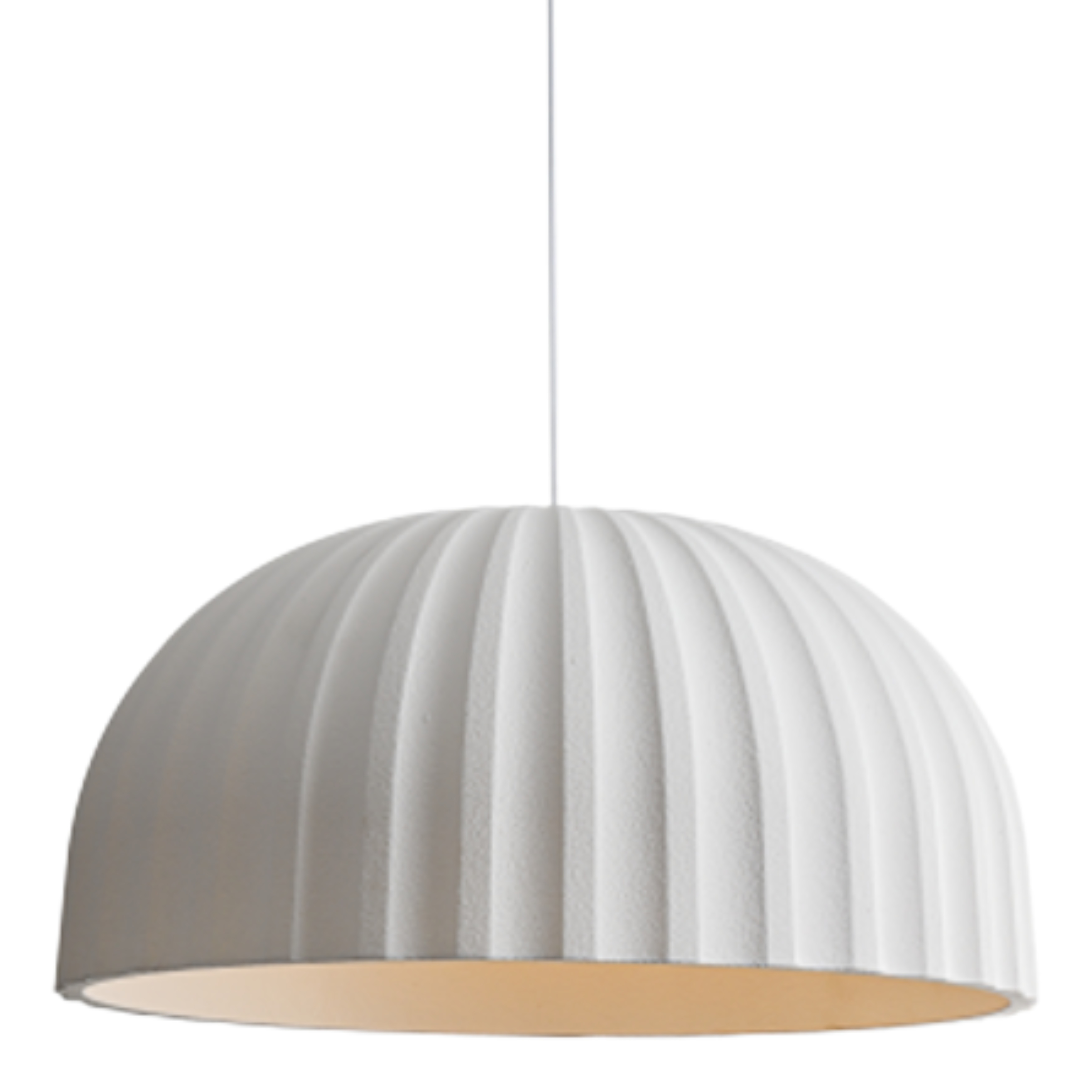 Orlando Ribbed Dome Pendant Light - White
