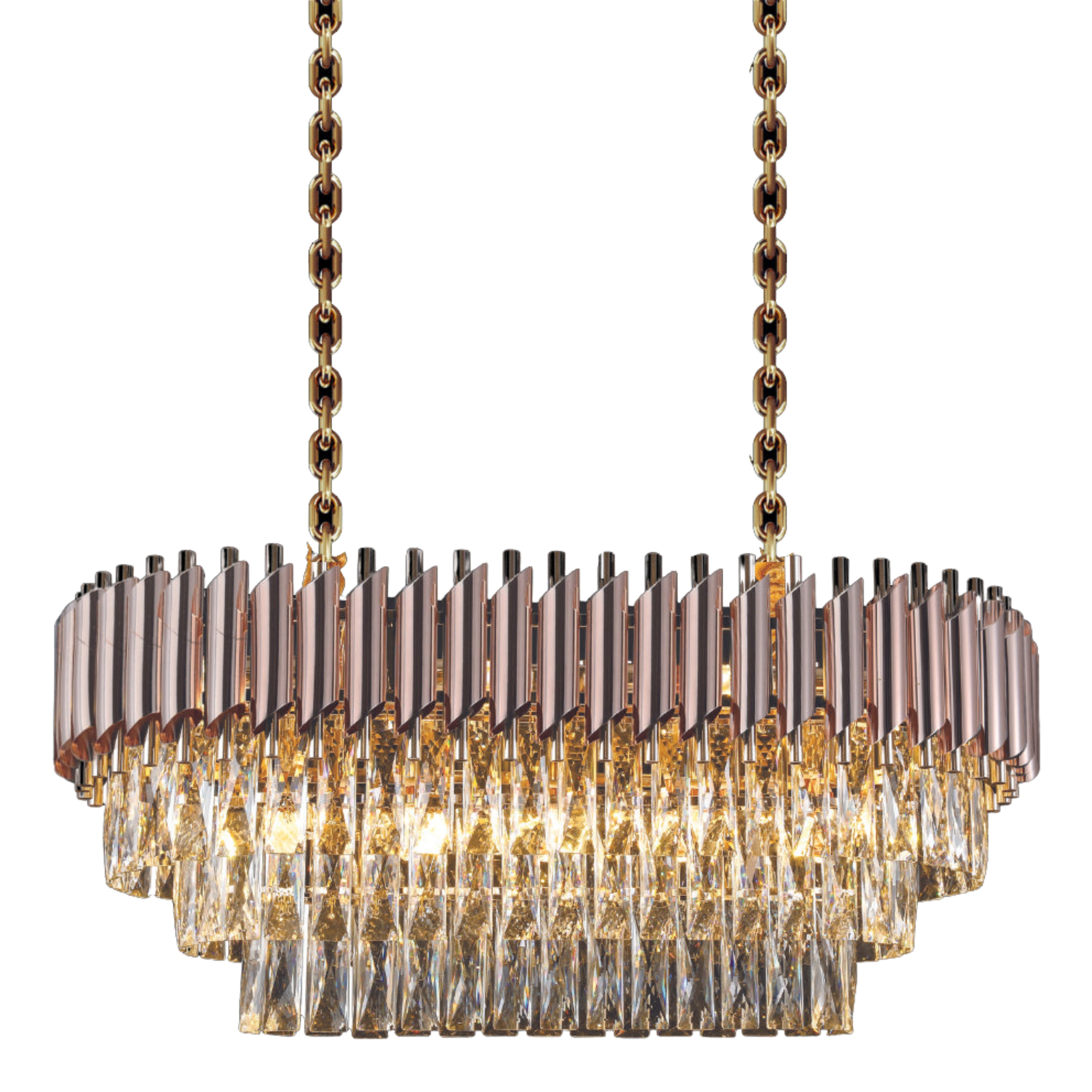 Yazan Dimmable Contemporary LED Chandelier - Rose Gold