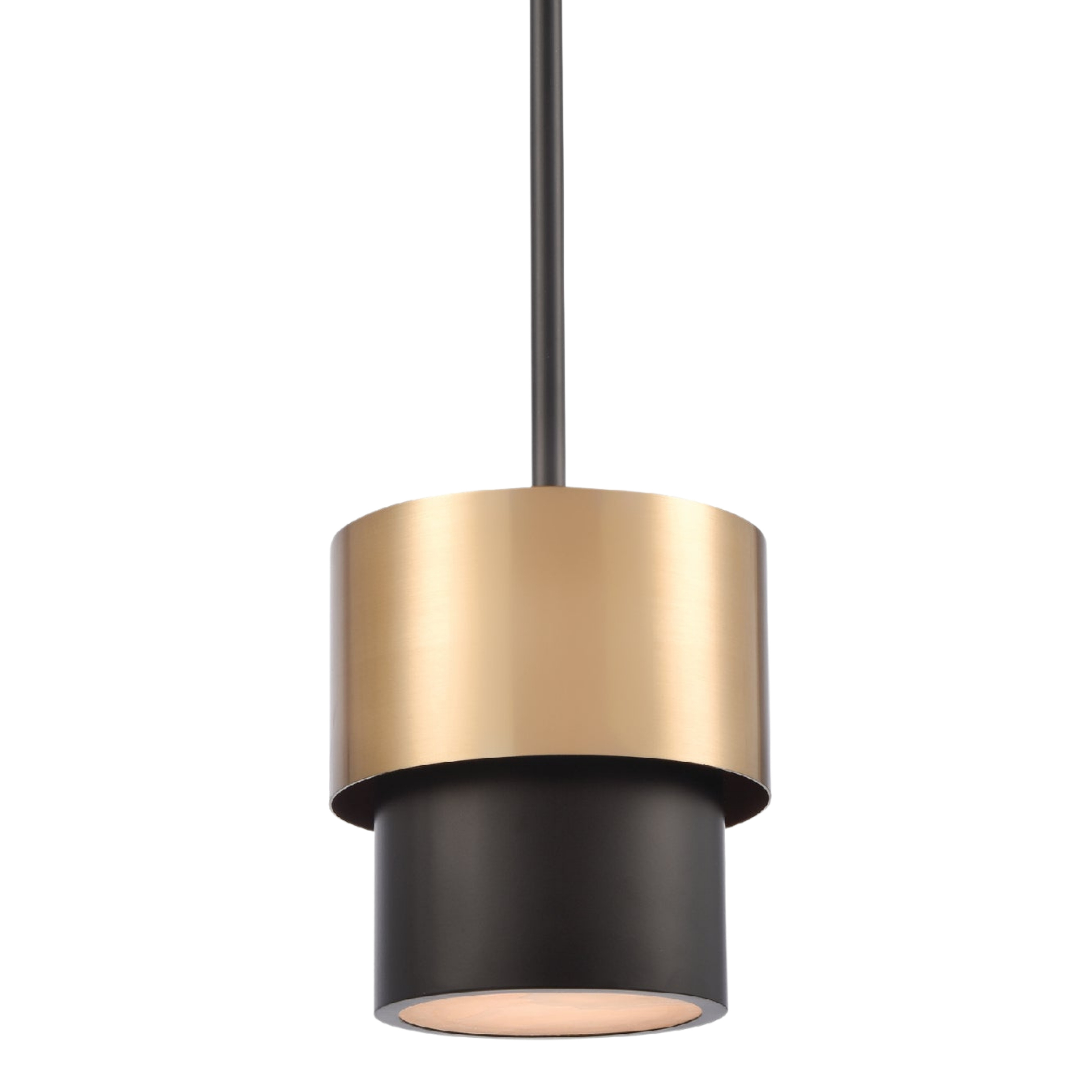 Davis Black Gold Tiered Cylinder Pendant Light