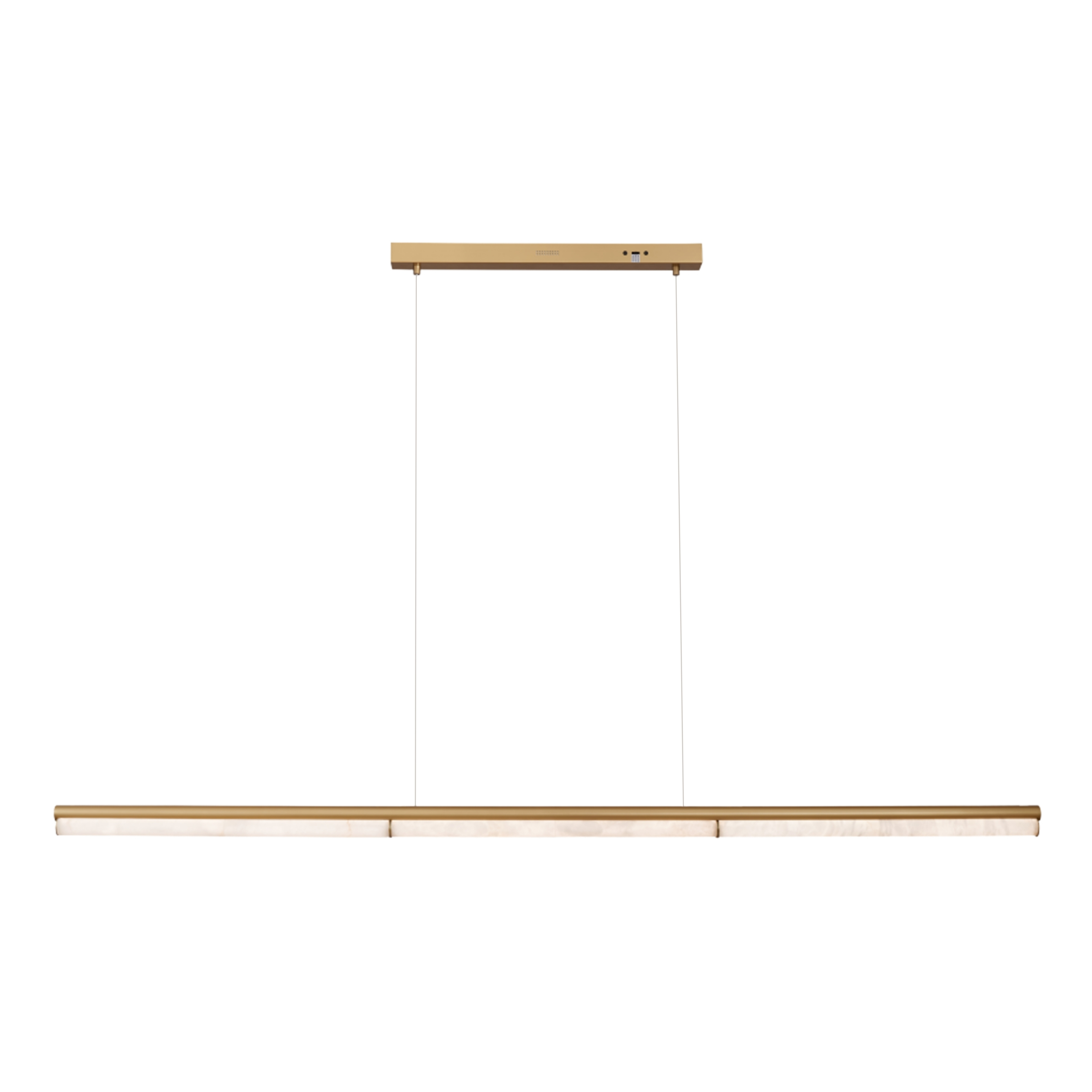 Fenian Linear Marble Pendant Light - Brass