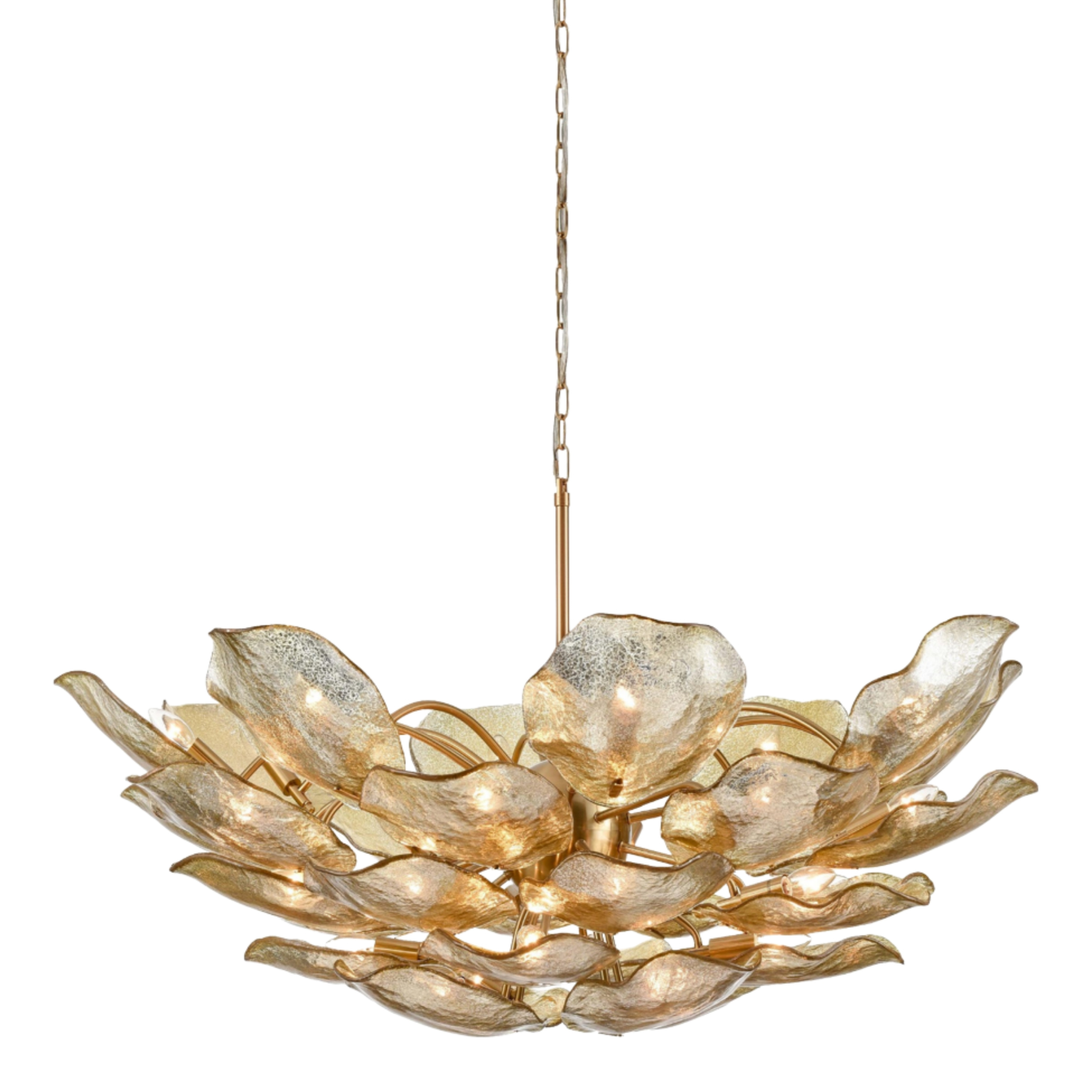 Imsil 32 Light Handmade Glass Floral Pendant - Brass