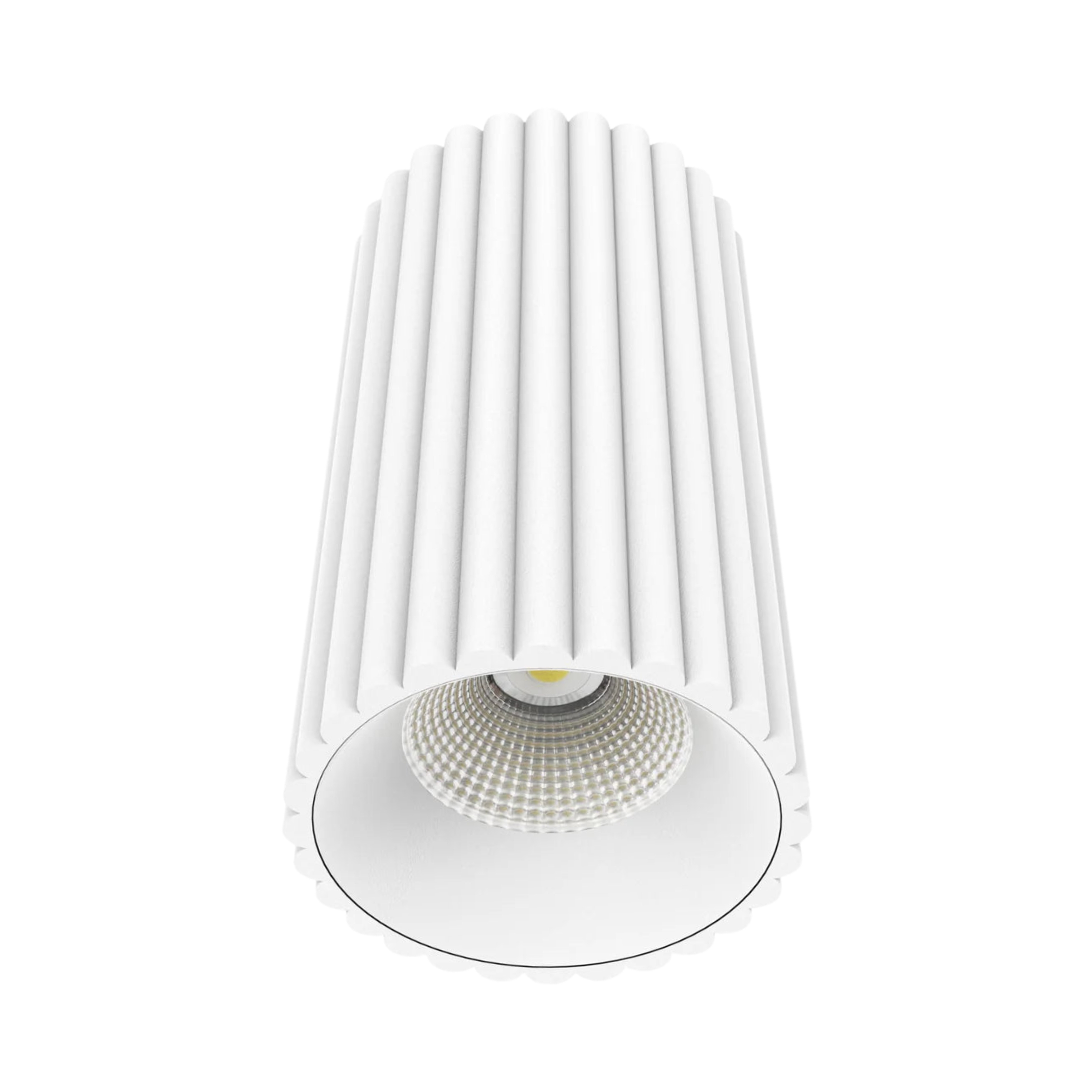 Kari IP44 Ribbed Dimmable LED Downlight - White