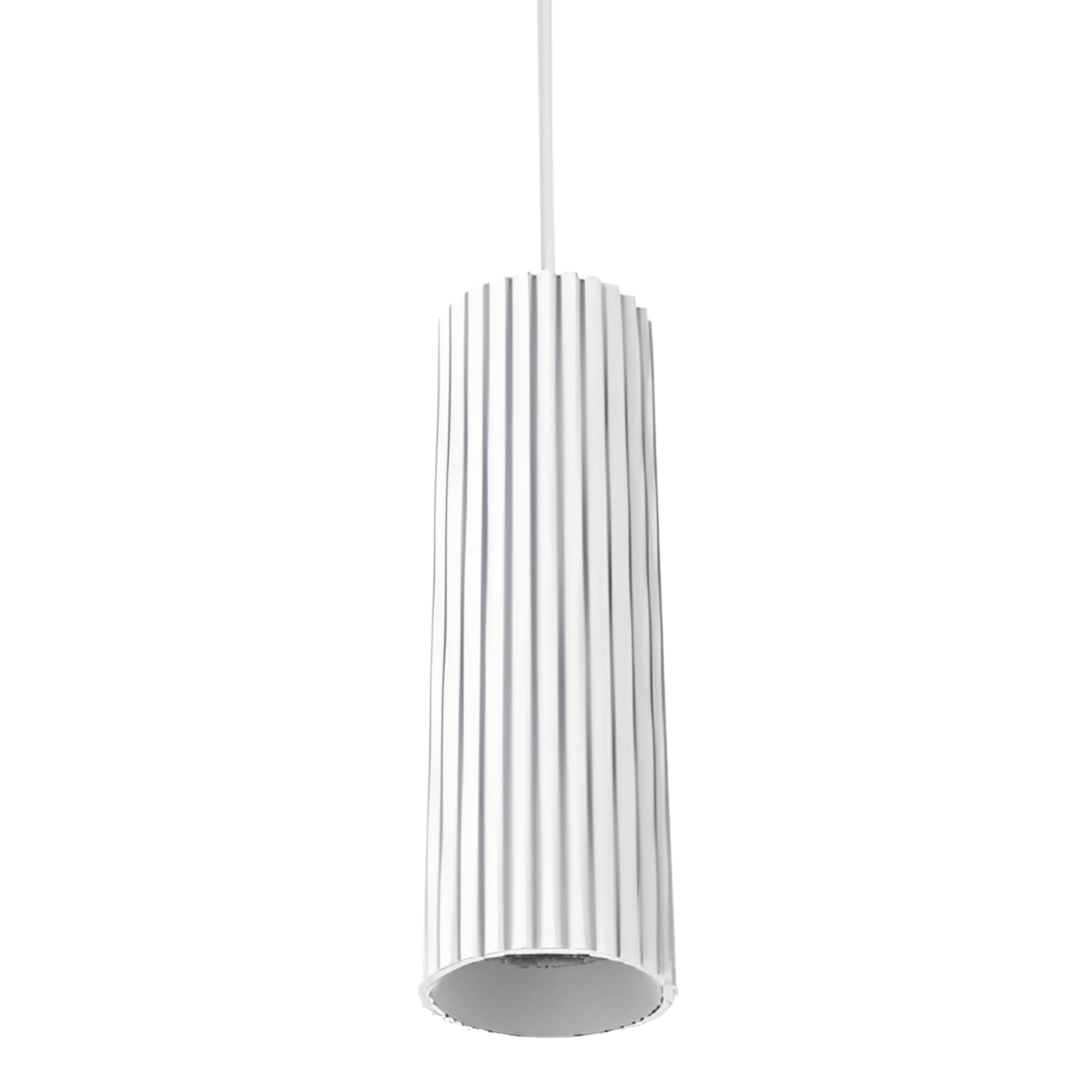 Kari IP44 Ribbed Dimmable LED Pendant Light - White