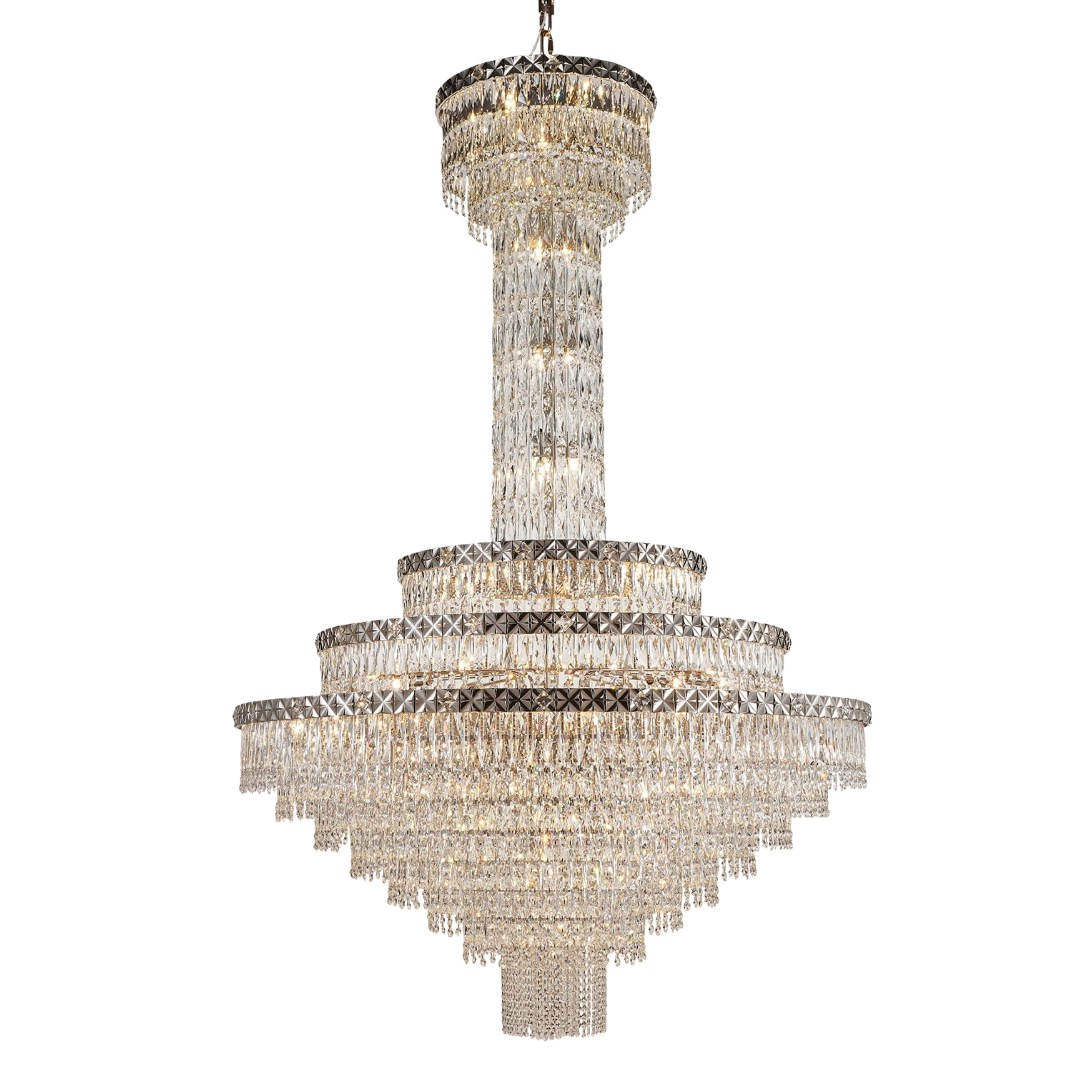Zellan K9 Crystal Multi-Layer Chandelier - Shallow Gold
