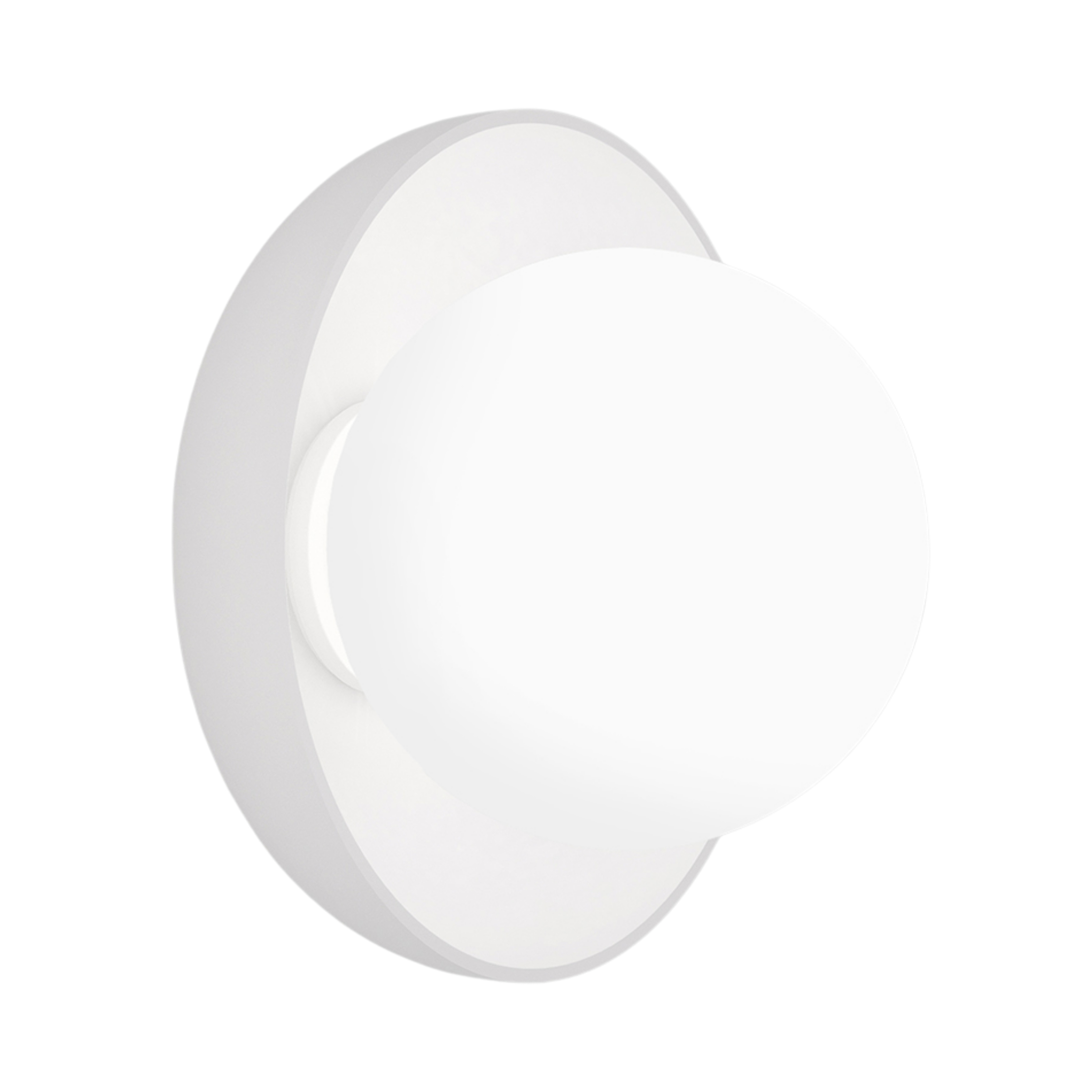 Orb Artisan White Dish Glass Spherical Wall Light
