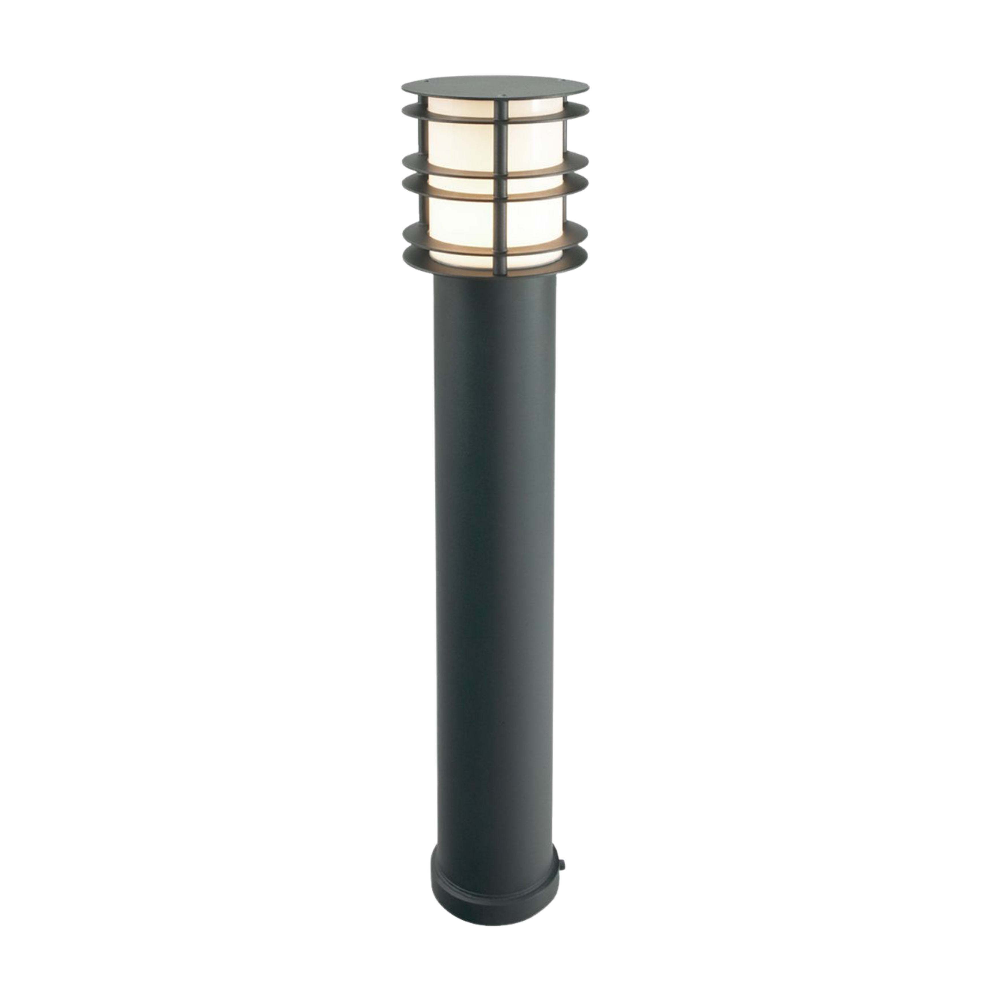 Stockholm IP65 Frosted Glass Bollard Light - Black