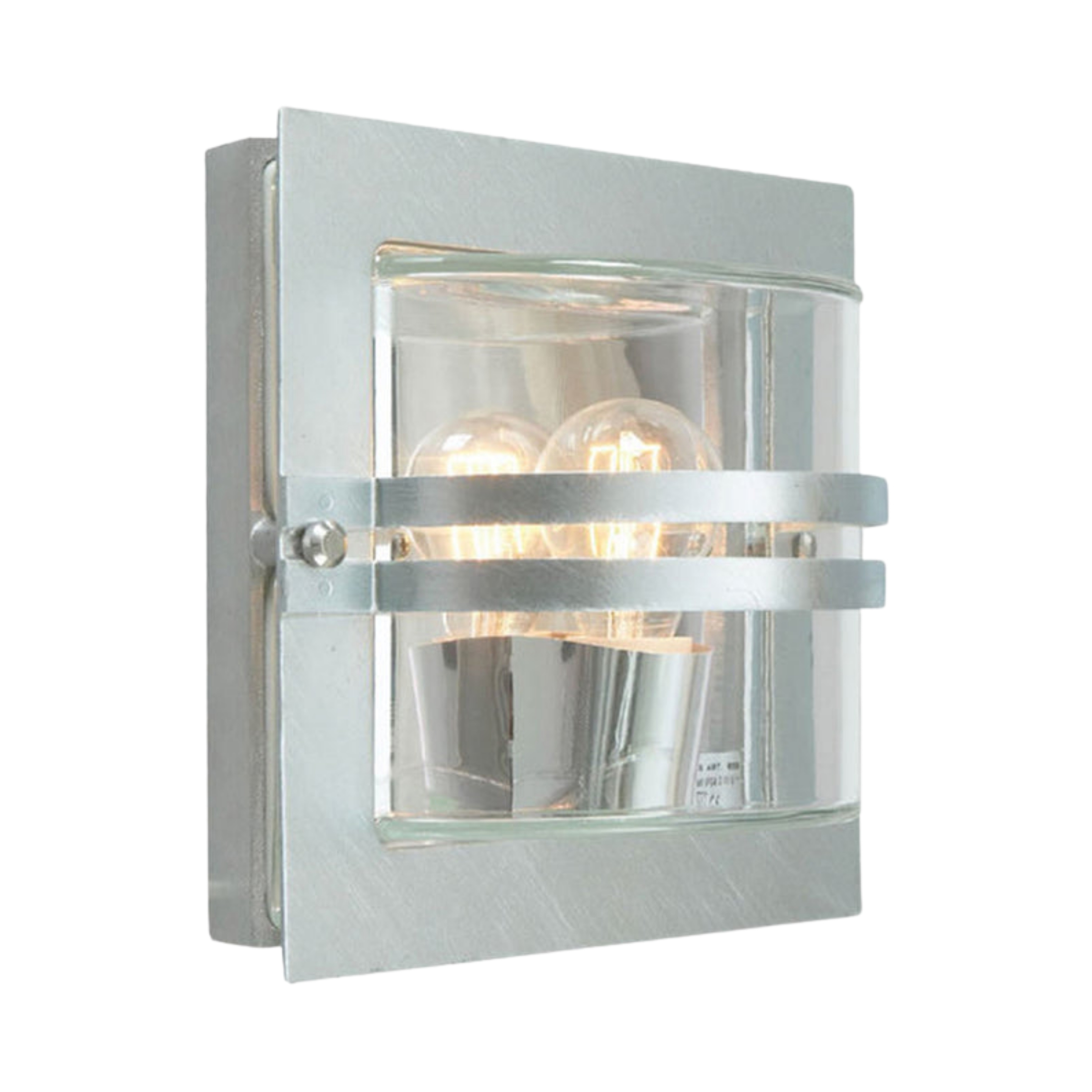 Bern IP54 Clear Glass Wall Light - Stainless