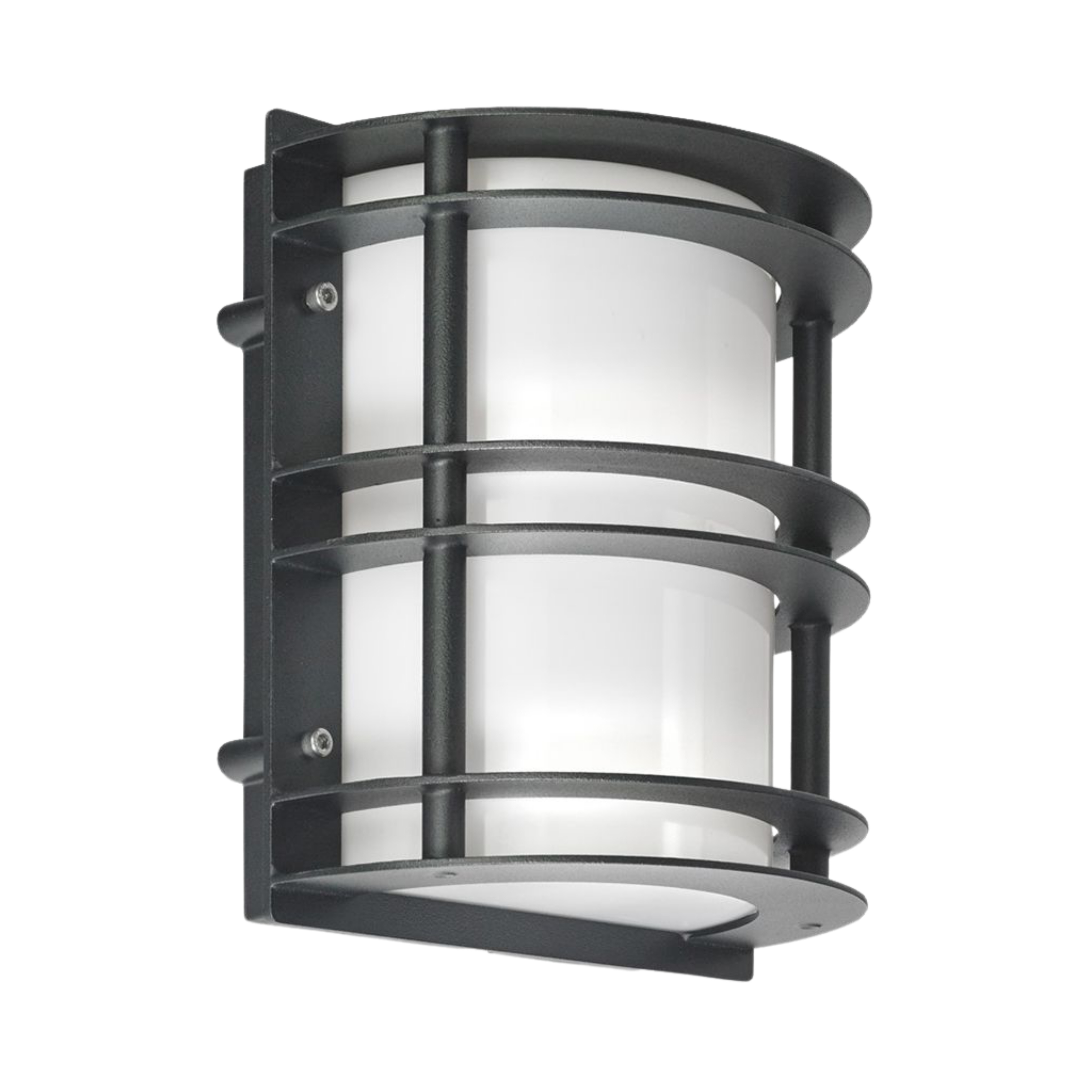 Stockholm IP54 Opal Glass Flush Wall Light - Black